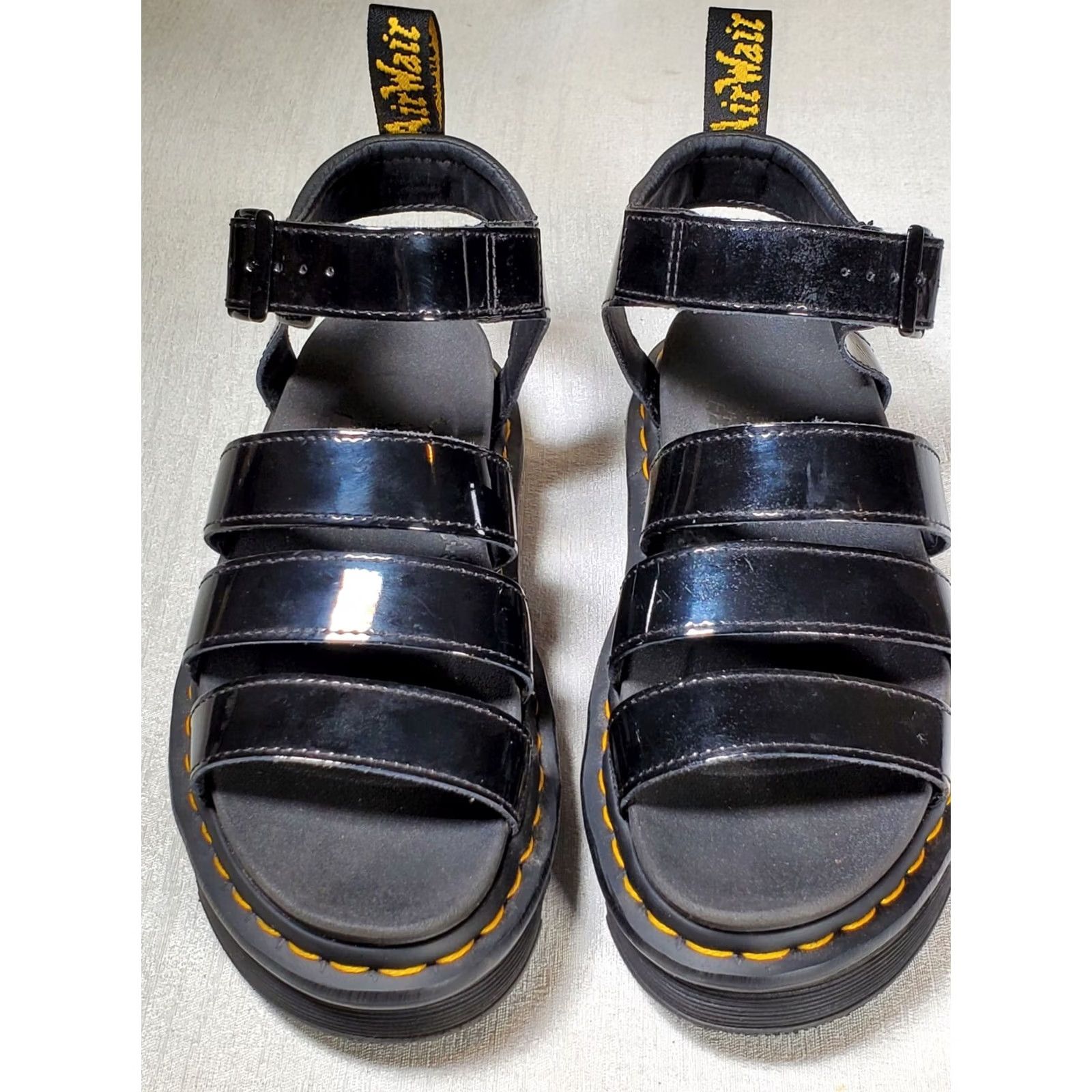 Dr. Martens Dr. Martens Strappy Womens Black Blaire Patent Leather Strap Sandals Platform Women Size US 4 / IT 34 - 6 Thumbnail
