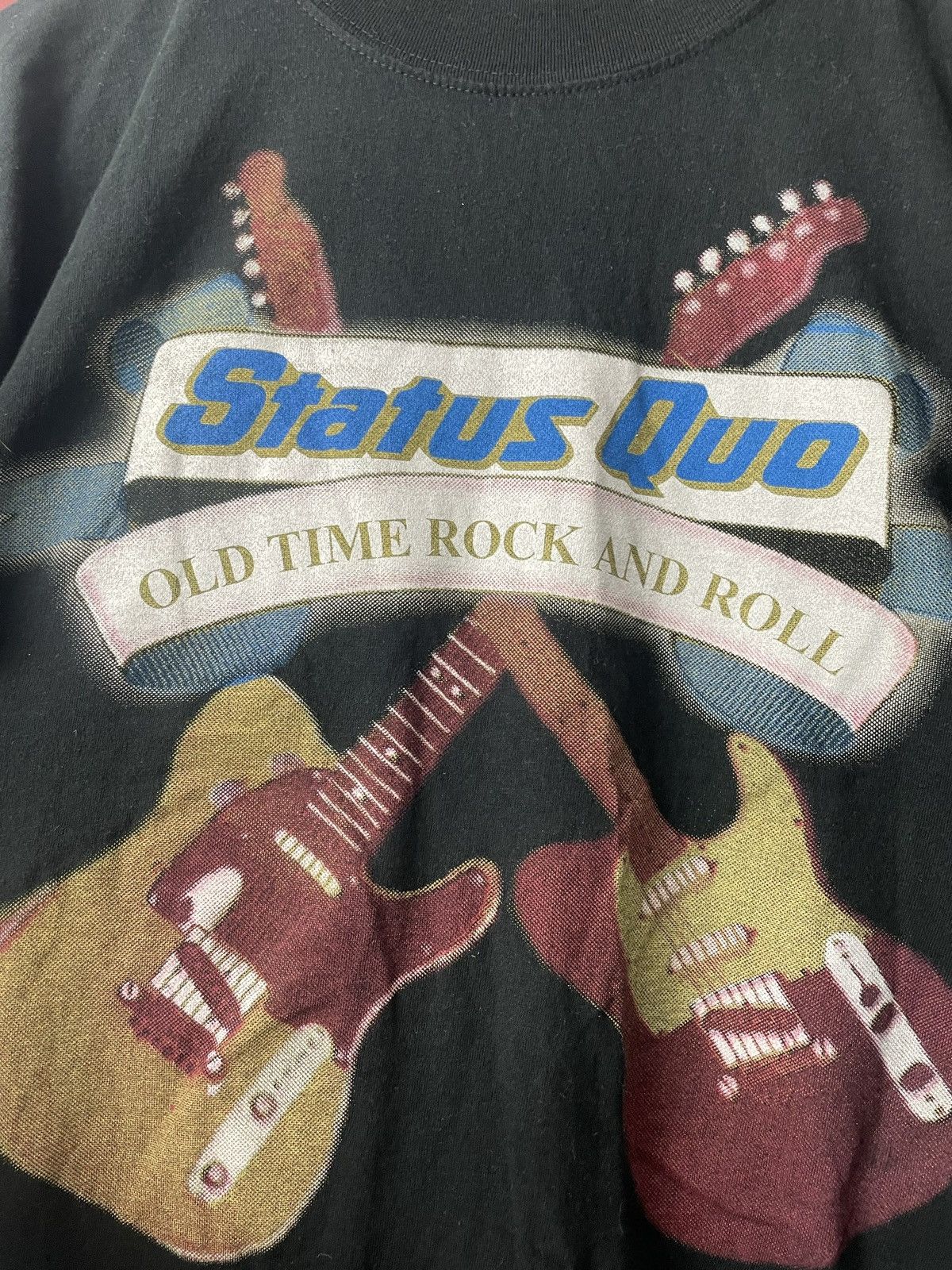 Band Tees Status Quo Old Time Rock And Roll Vintage Band Tee 2001 Y2k Size US L / EU 52-54 / 3 - 3 Thumbnail