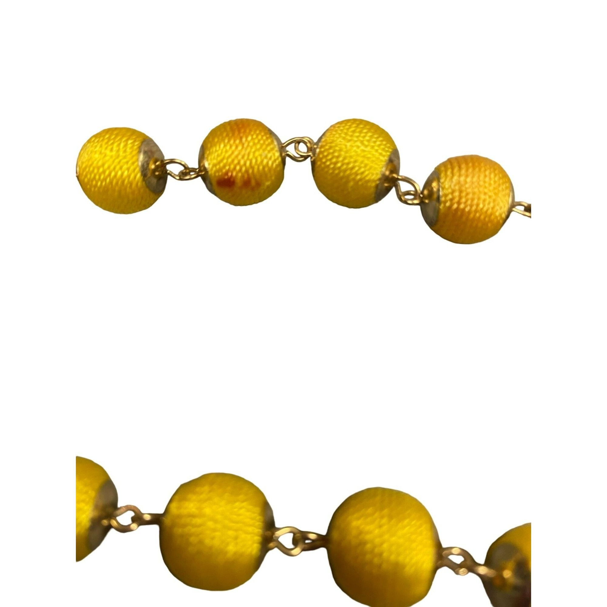 Other Vintage Gold Chain Necklace With Yellow Thread Wrapped Beade Size ONE SIZE - 5 Thumbnail
