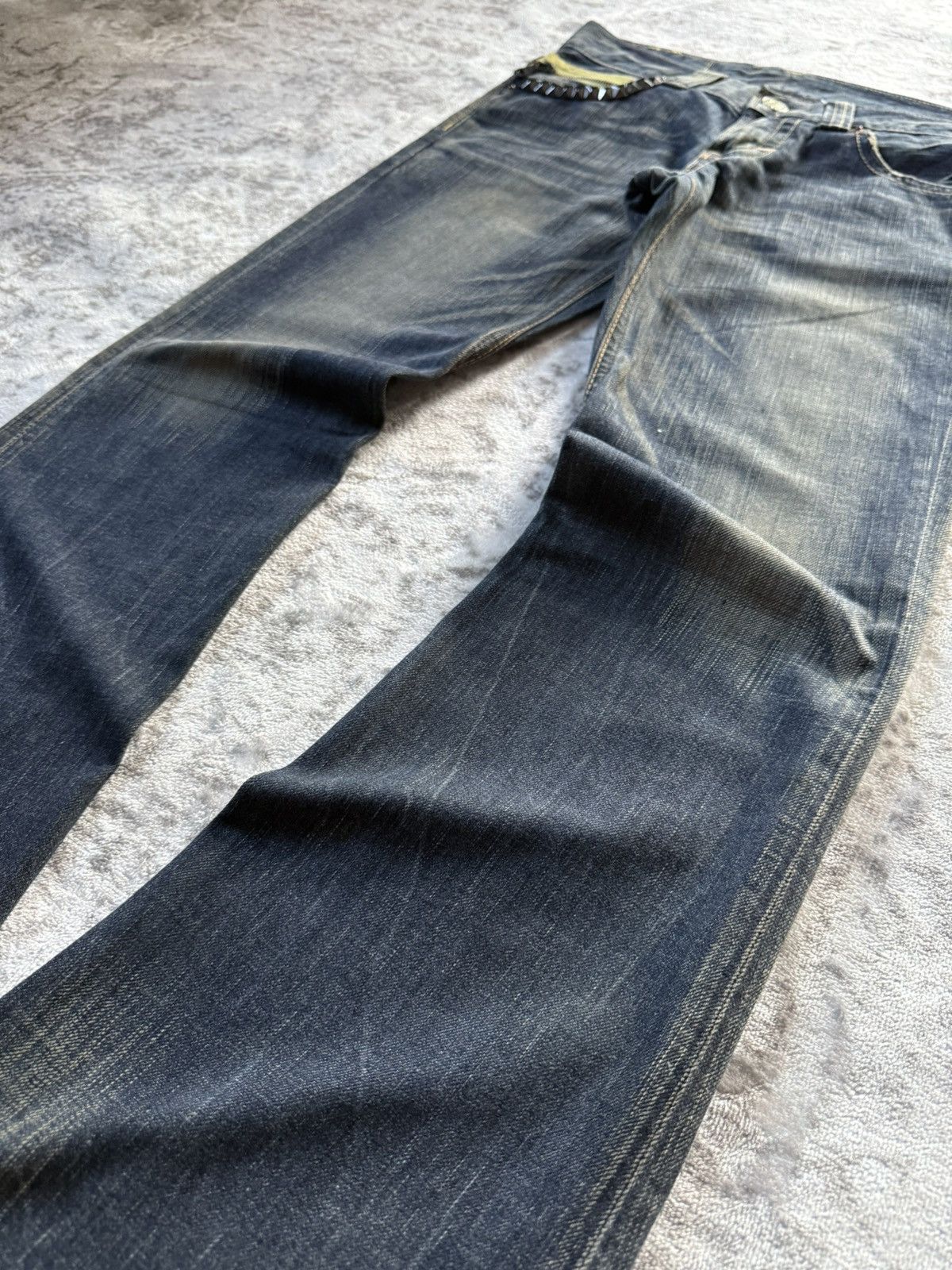 If Six Was Nine Edwin Japan 503 Studded Mud Wash Spiral Flared Jeans Size US 28 / EU 44 - 9 Thumbnail
