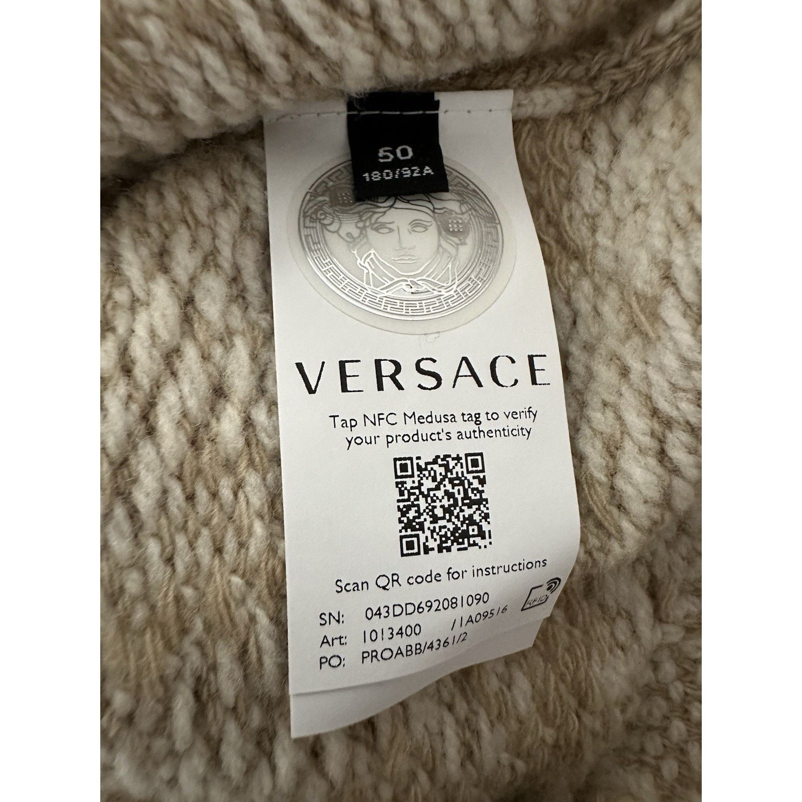 Versace Versace Barocco Wool Knit Sweater Beige 40 US 1013400 Size US M / EU 48-50 / 2 - 15 Thumbnail
