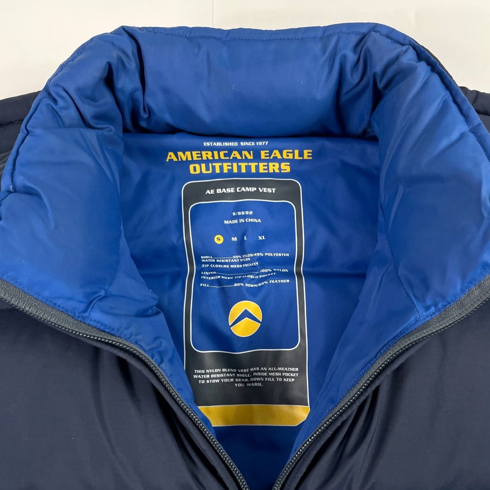 American Eagle Outfitters VINTAGE American Eagle Vest Mens Small Blue Base Camp Down Puffer Full Zip Hiking Skiing Size US S / EU 44-46 / 1 - 7 Thumbnail