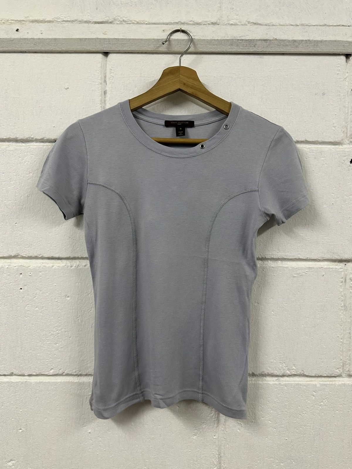 Louis Vuitton Louis Vuitton Cut & Sewn Collar Eyelet Tee (Light Blue) Size S / US 4 / IT 40 - 1 Thumbnail
