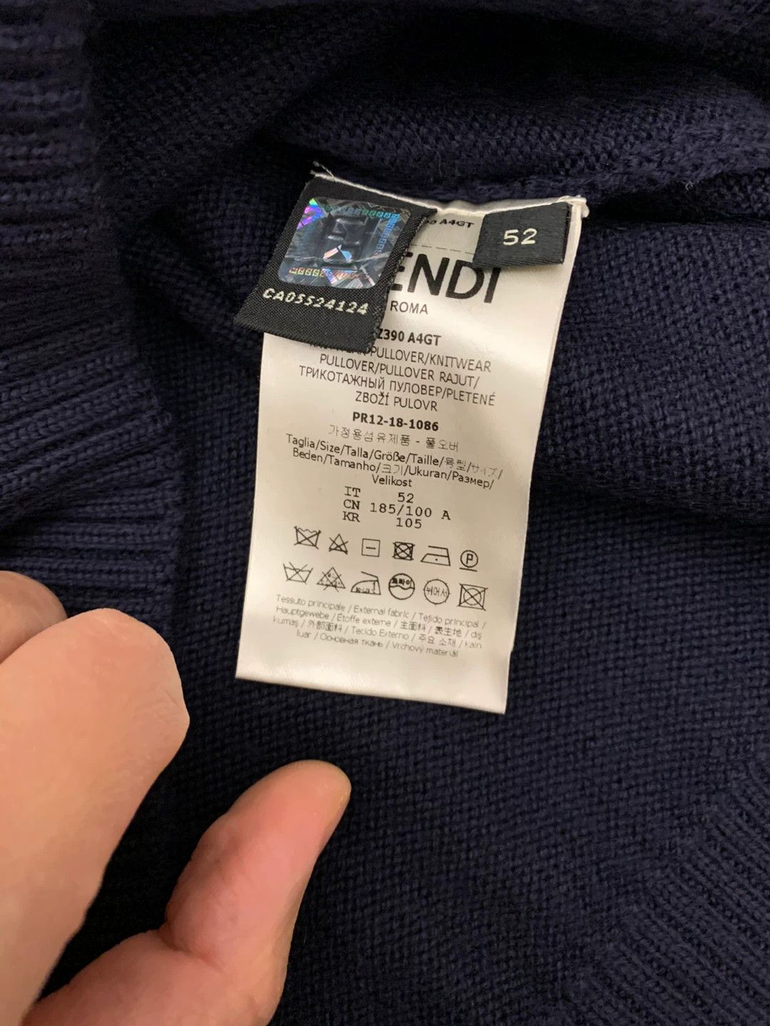 Fendi Fendi Men's Pure Wool Thick Sweater Size US L / EU 52-54 / 3 - 5 Thumbnail