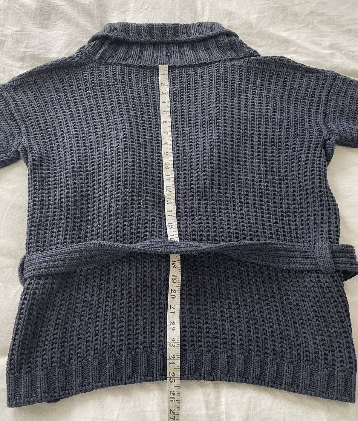 Louis Vuitton Incredible Navy Oversized Heavy Knit Shawl Cardigan Jacket Size US M / EU 48-50 / 2 - 19 Thumbnail