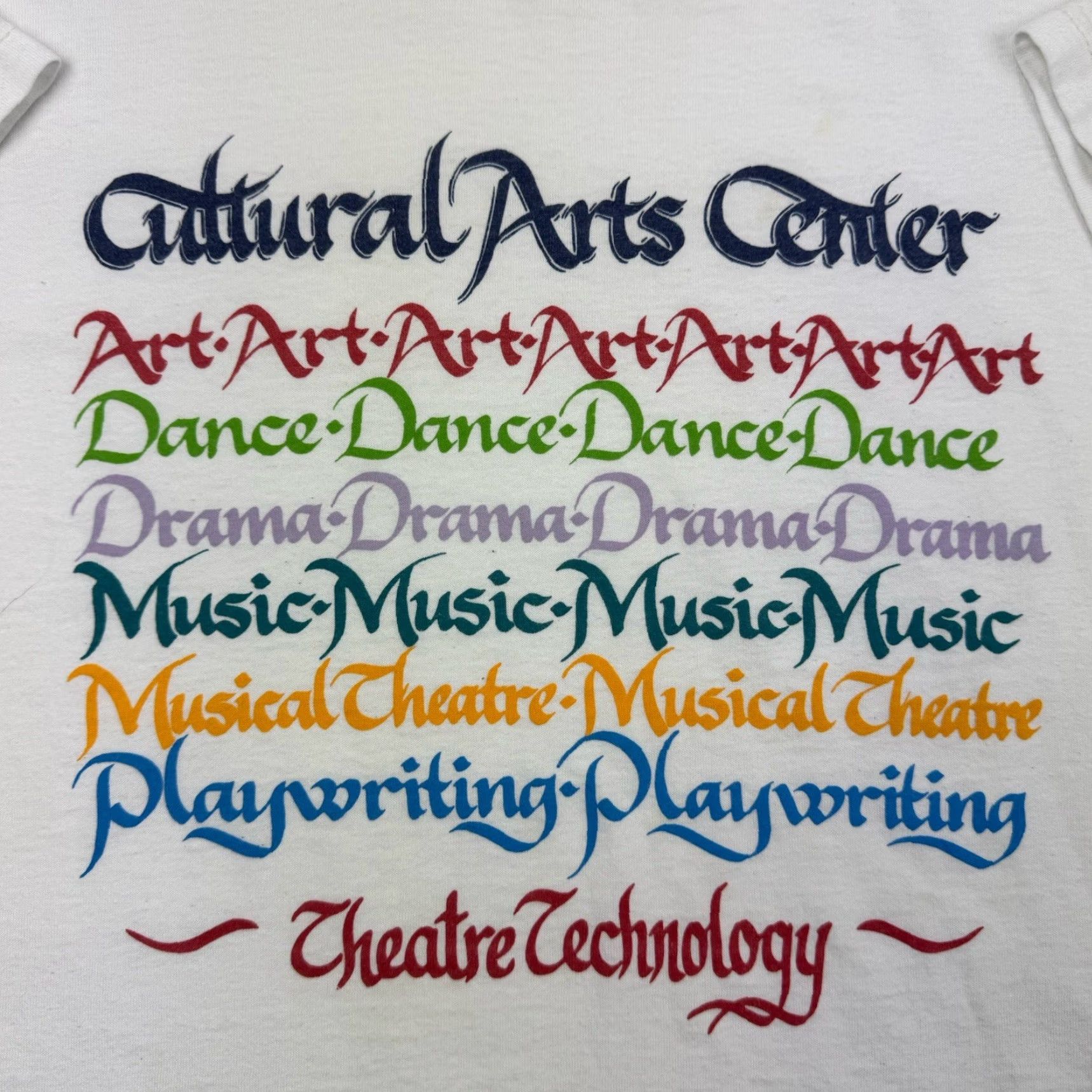Fruit Of The Loom VINTAGE Fruit of the Loom T-Shirt Adult XL White Art 90s Drama Theater Music Dance Plays 90s Mens Shirts Size US XL / EU 56 / 4 - 3 Thumbnail