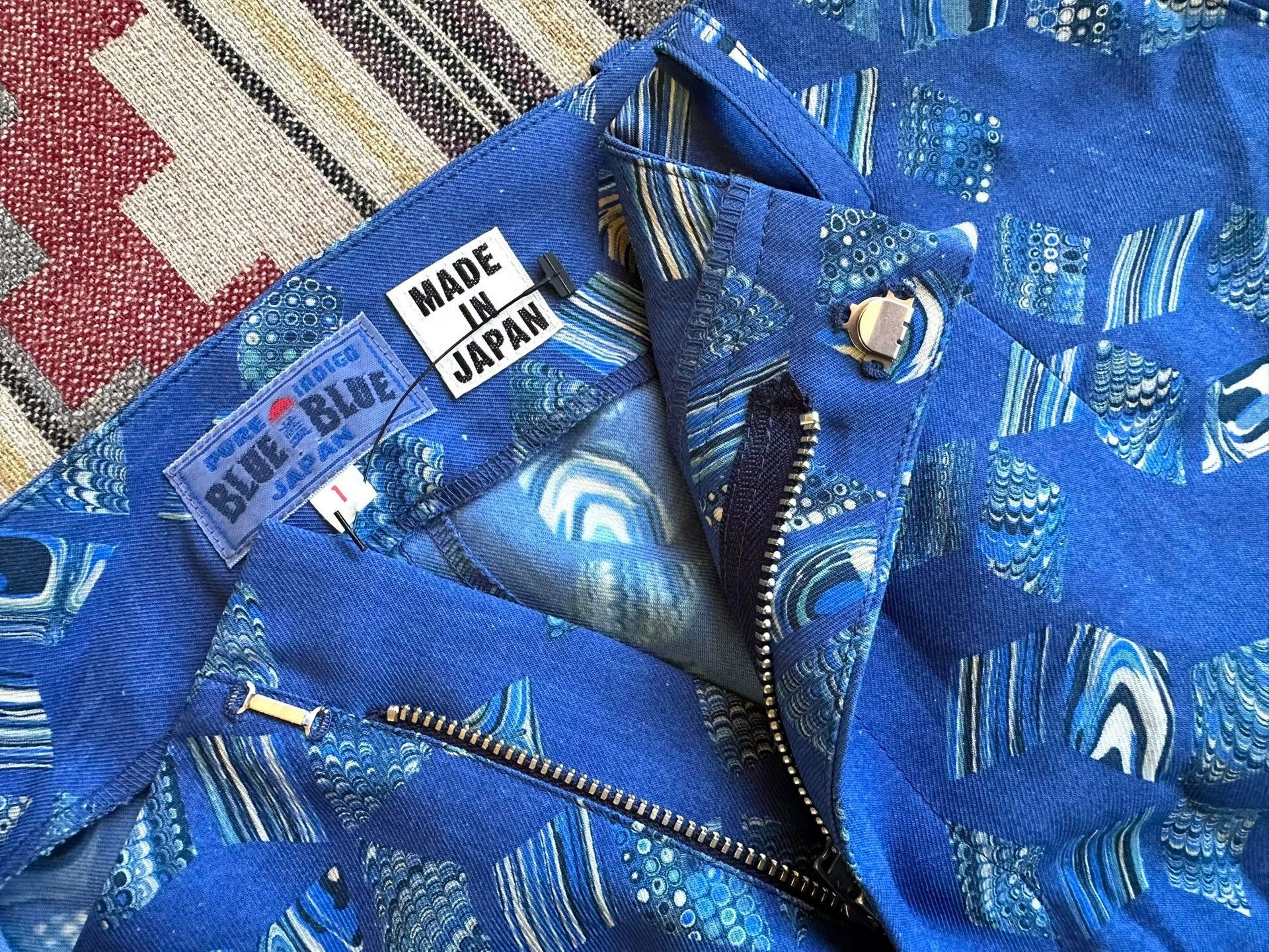 Blue Blue Japan BLUE BLUE JAPAN Indigo Marble Print S Skirt Size 26" / US 2 / IT 38 - 4 Thumbnail