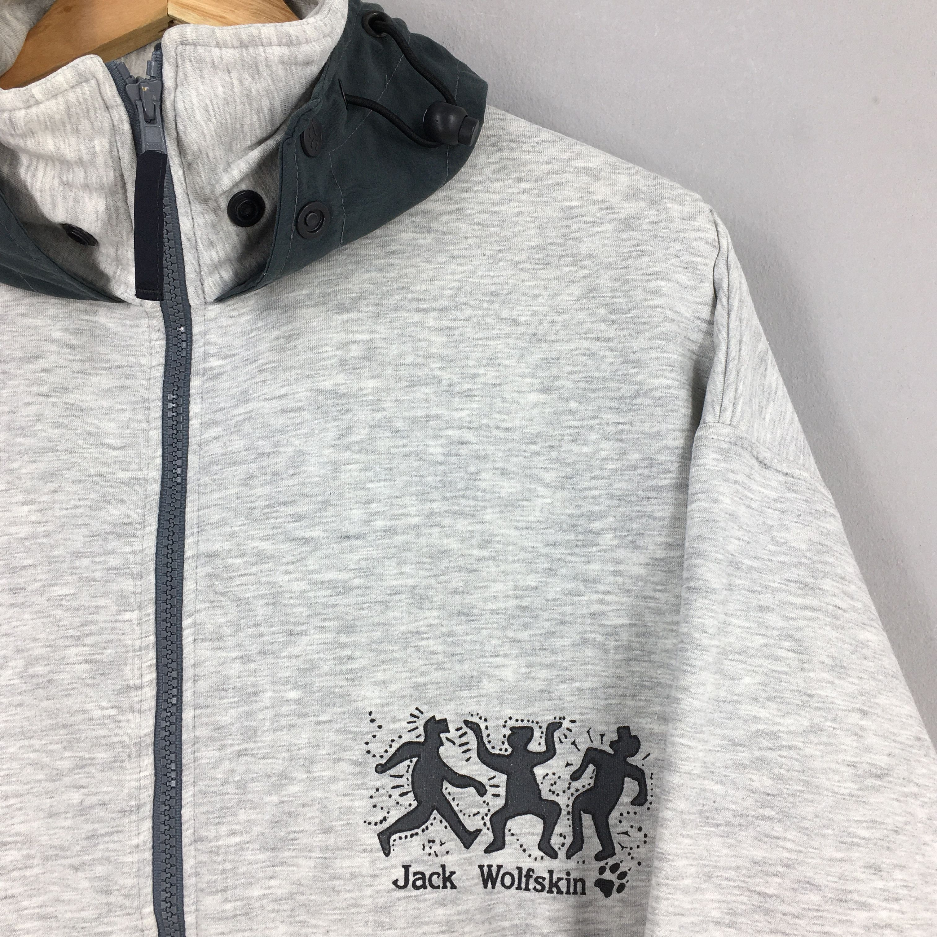 Jack Wolfskin × Vintage Vintage 90s Jack Wolfskin Weather Gear Gray Sweatshirt XL Size US XL / EU 56 / 4 - 2 Thumbnail