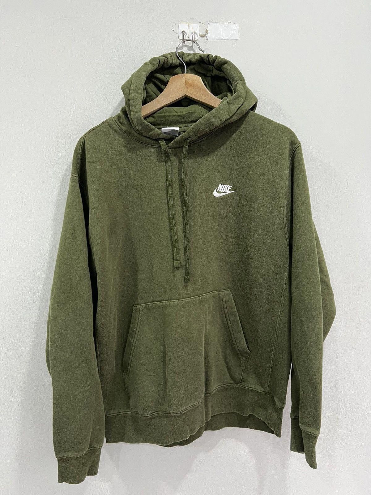Nike Vintage Y2K Nike Hoodie Sweater swoosh check olive green Size US M / EU 48-50 / 2 - 1 Thumbnail