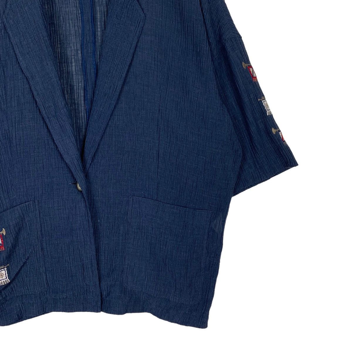 Japanese Brand SONIA GILLES Pleated Single Button Jacket #1094-C50 Size XL / US 12-14 / IT 48-50 - 4 Thumbnail