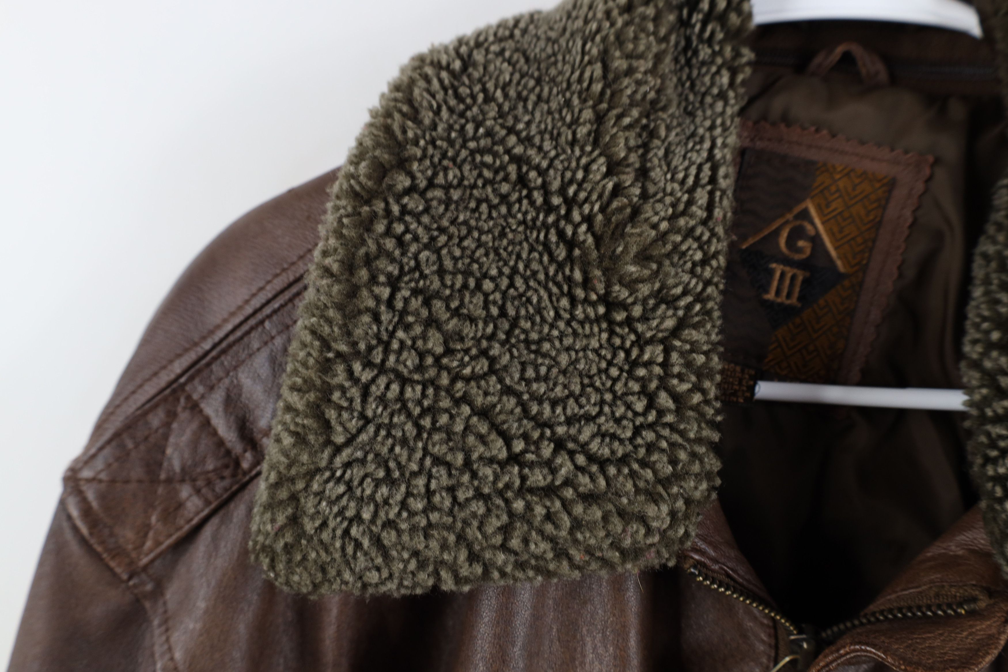 Vintage Vintage 90s Streetwear Leather B3 Flight Bomber Jacket Brown Size US L / EU 52-54 / 3 - 13 Thumbnail