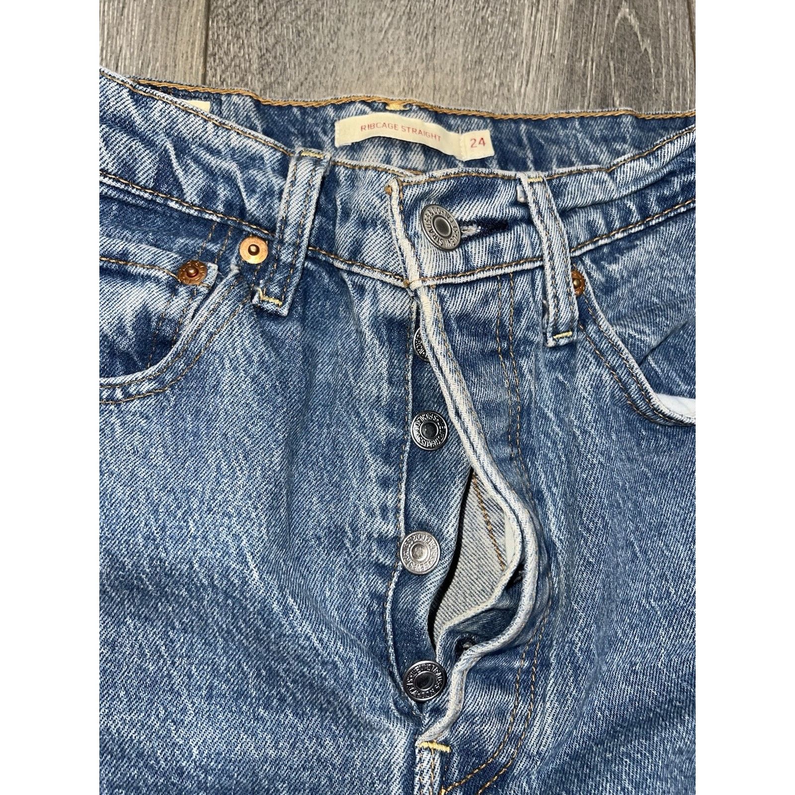 Levi's LEVI’S RIBCAGE FULL LENGTH - Dark Wash Size 24 A003138 Size 32" / US 10 / IT 46 - 3 Thumbnail
