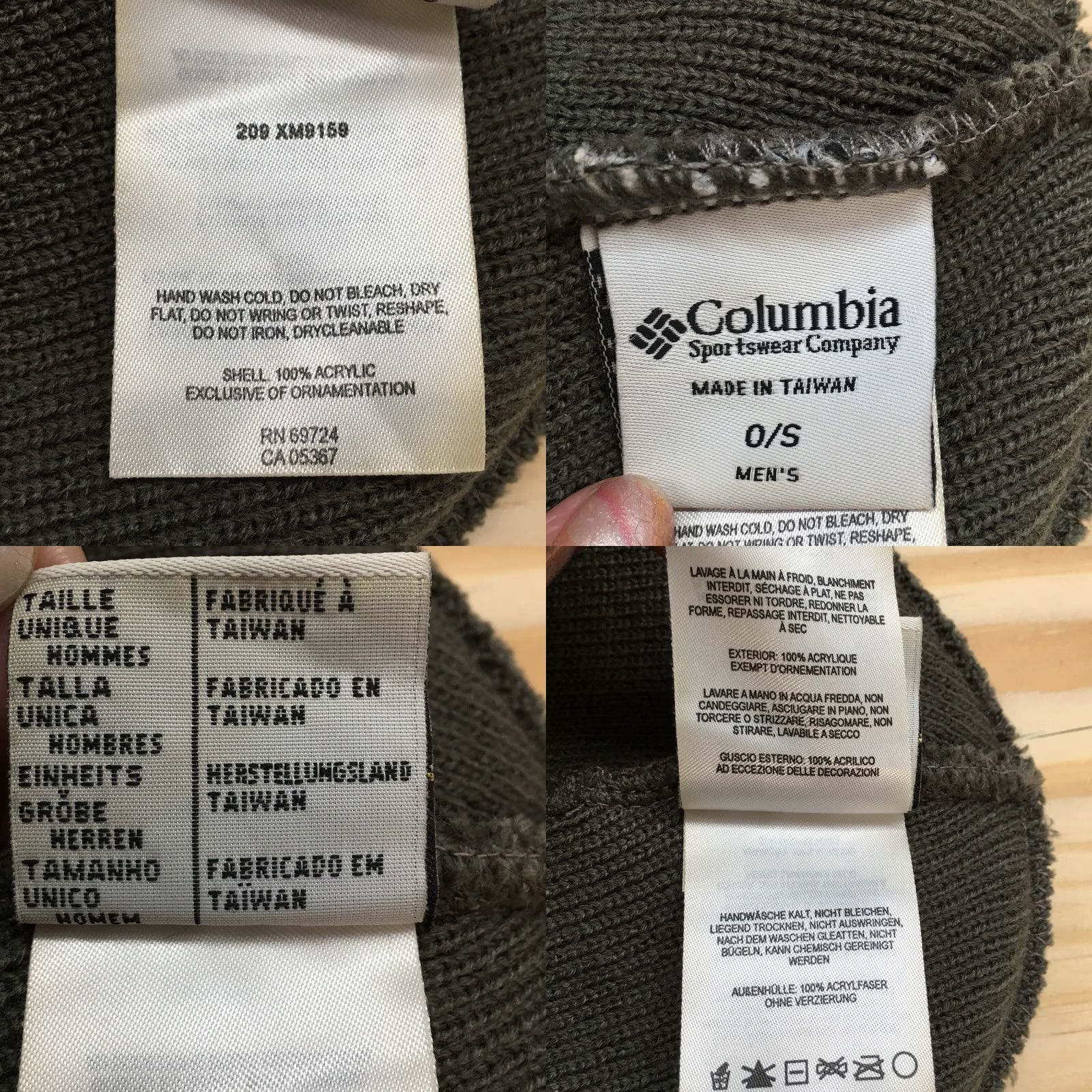 Vintage Columbia Sportswear Beanie Hat Mens Gray Black OS Adjustable Knitted Acrylic Size ONE SIZE - 8 Thumbnail