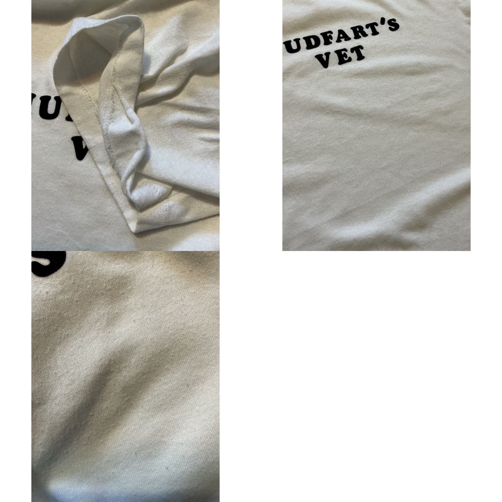 FELT VINTAGE Stedman Super 50 Mudfarts Vet Felt Letter 50/50 White T-Shirt XL Womens Mens Girls Boys Size US XL / EU 56 / 4 - 8 Thumbnail