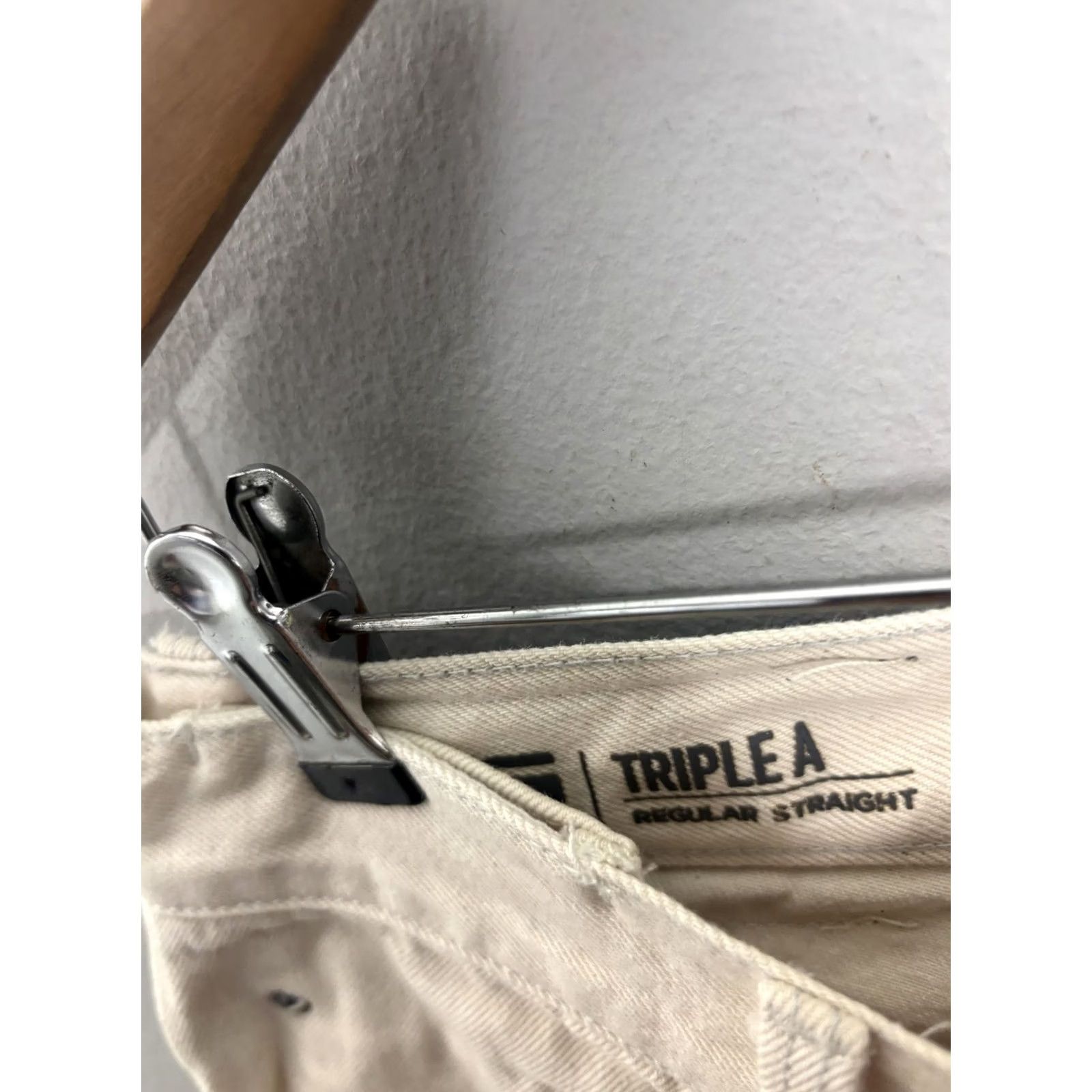 Vintage G-Star RAW Triple A Regular Straight Jeans Mens Off-White Cream Denim Pants Size US 33 - 5 Thumbnail