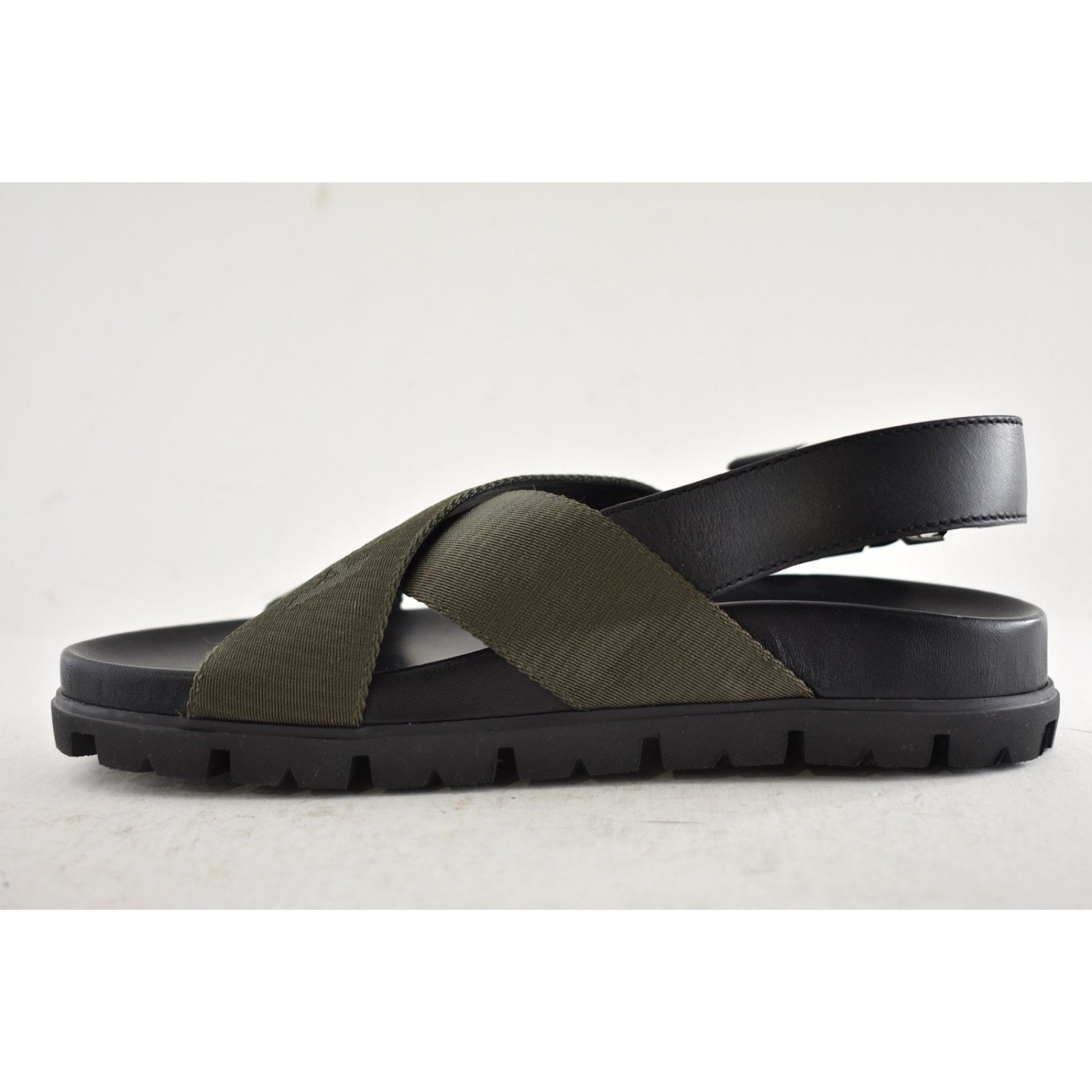 Prada Prada Montana Nastro Criss Cross Strap Buckle Green Black Size US 5.5 / IT 35.5 - 11 Thumbnail