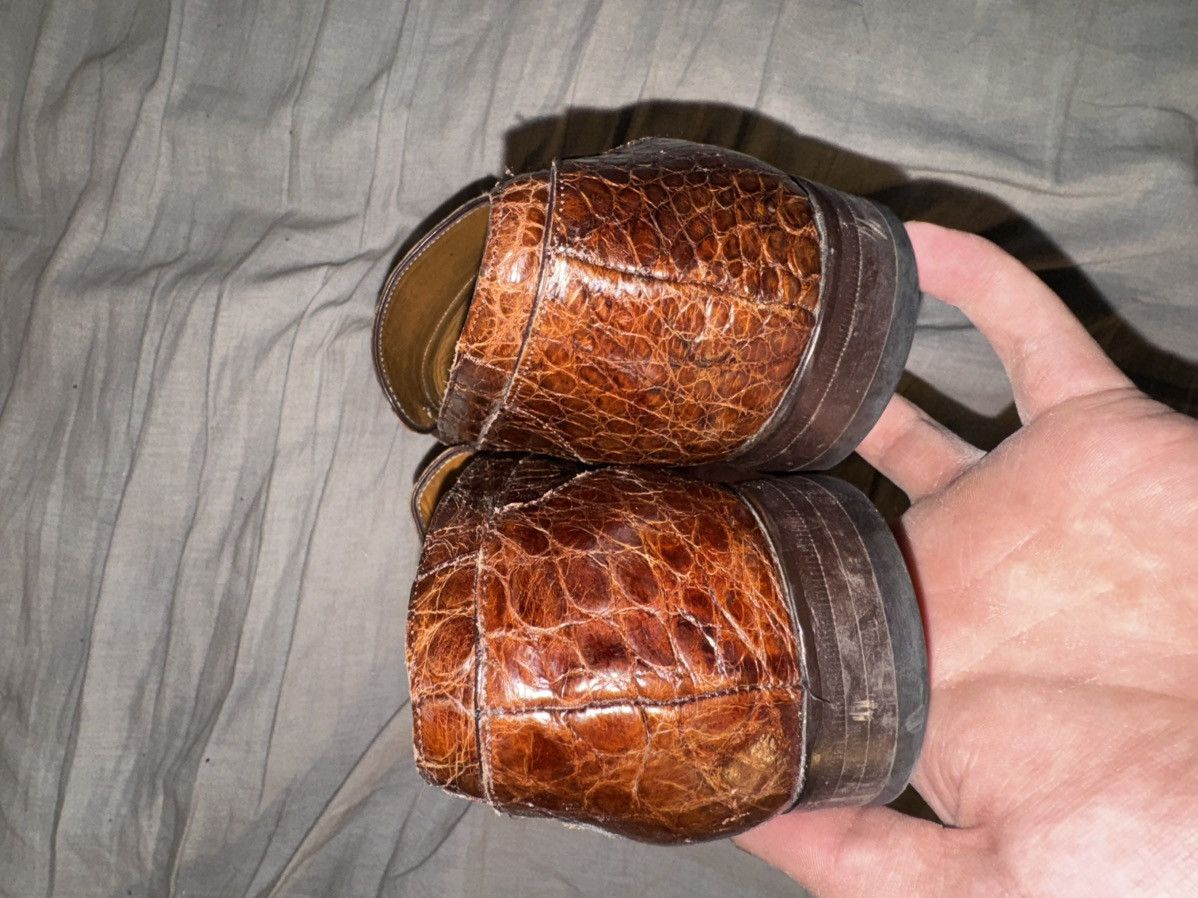 Mezlan Mezlan Platinum Genuine Crocodile Loafers – Size 11 – Rare Size US 11 / EU 44 - 6 Thumbnail