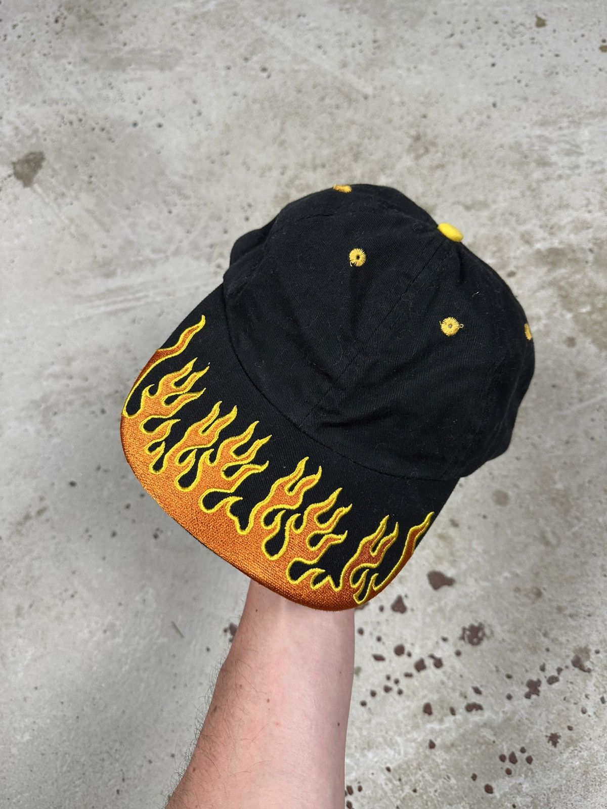 Japanese Brand Vintage Y2K Flame Red Black Racing Hat Cap Size ONE SIZE - 2 Thumbnail