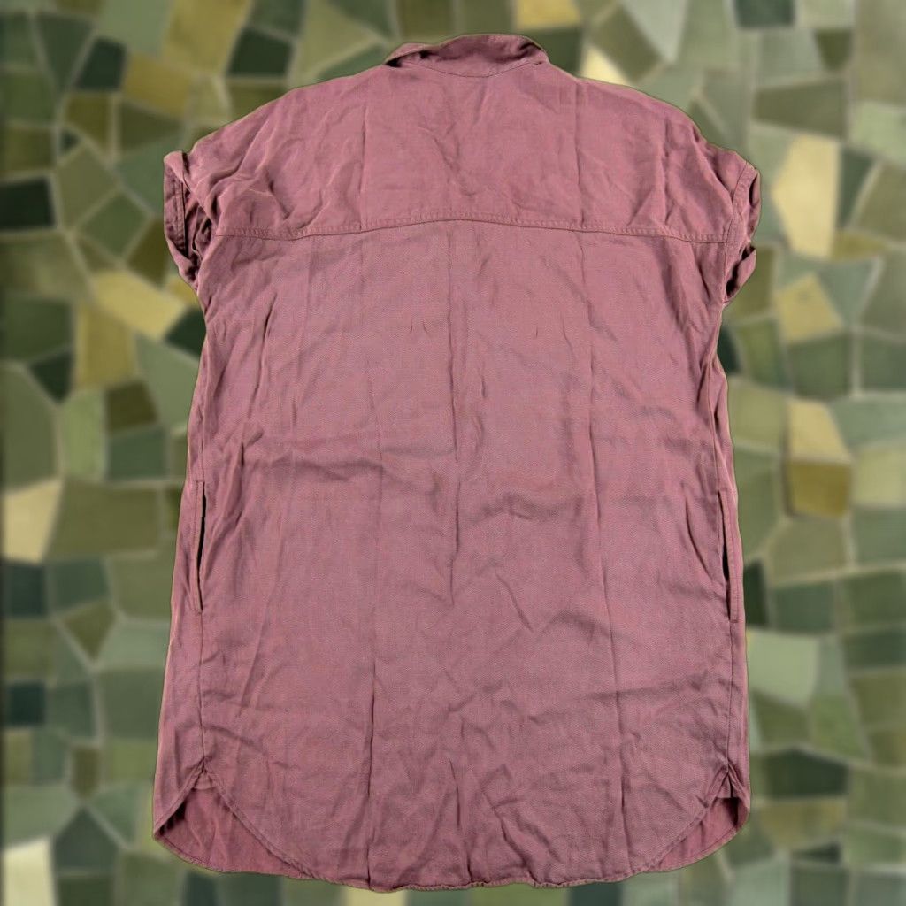 Gap GAP Mauve Pink Cap Sleeve Pocket Collared Shift Tunic Shirt Dress Woman Large Size L / US 10 / IT 46 - 1 Thumbnail