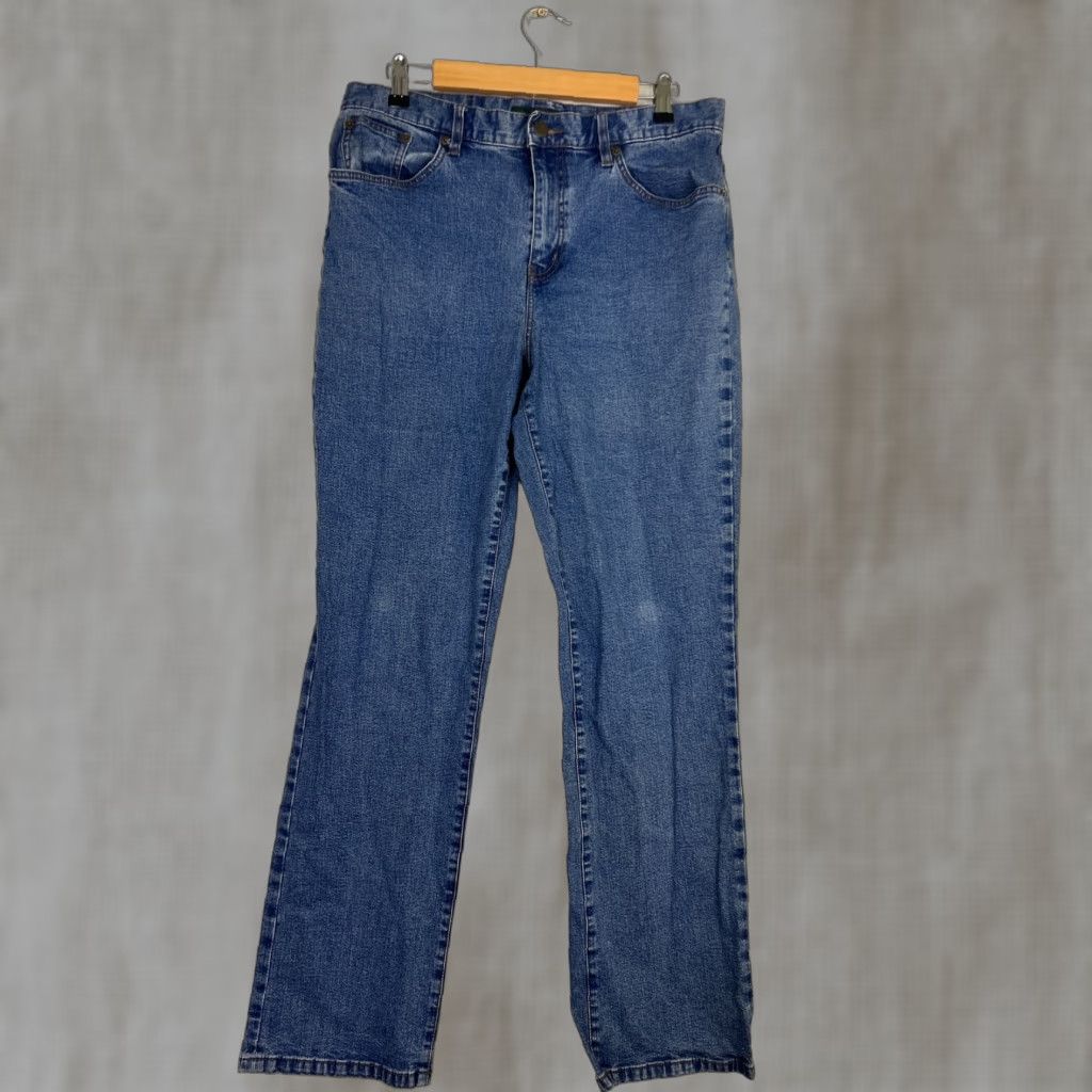 Lauren Ralph Lauren Womens Jeans 12 Medium Wash Straight Leg 34x32