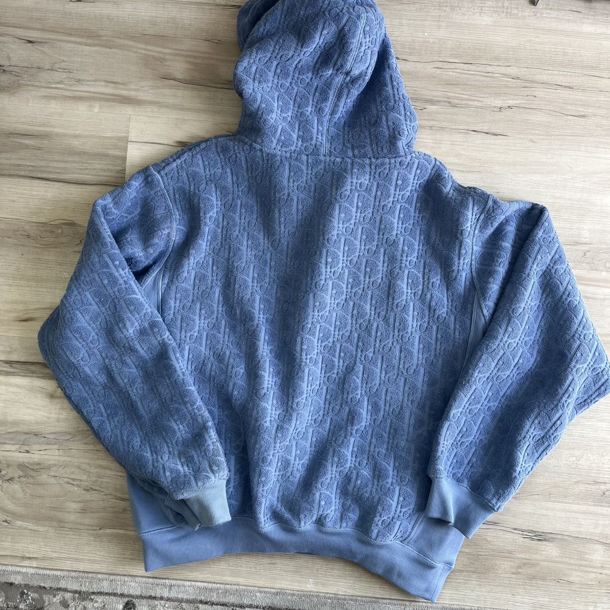 Dior Dior Jacquard Relaxed Oblique Terry Hoodie XL Blue Size US XL / EU 56 / 4 - 2 Thumbnail