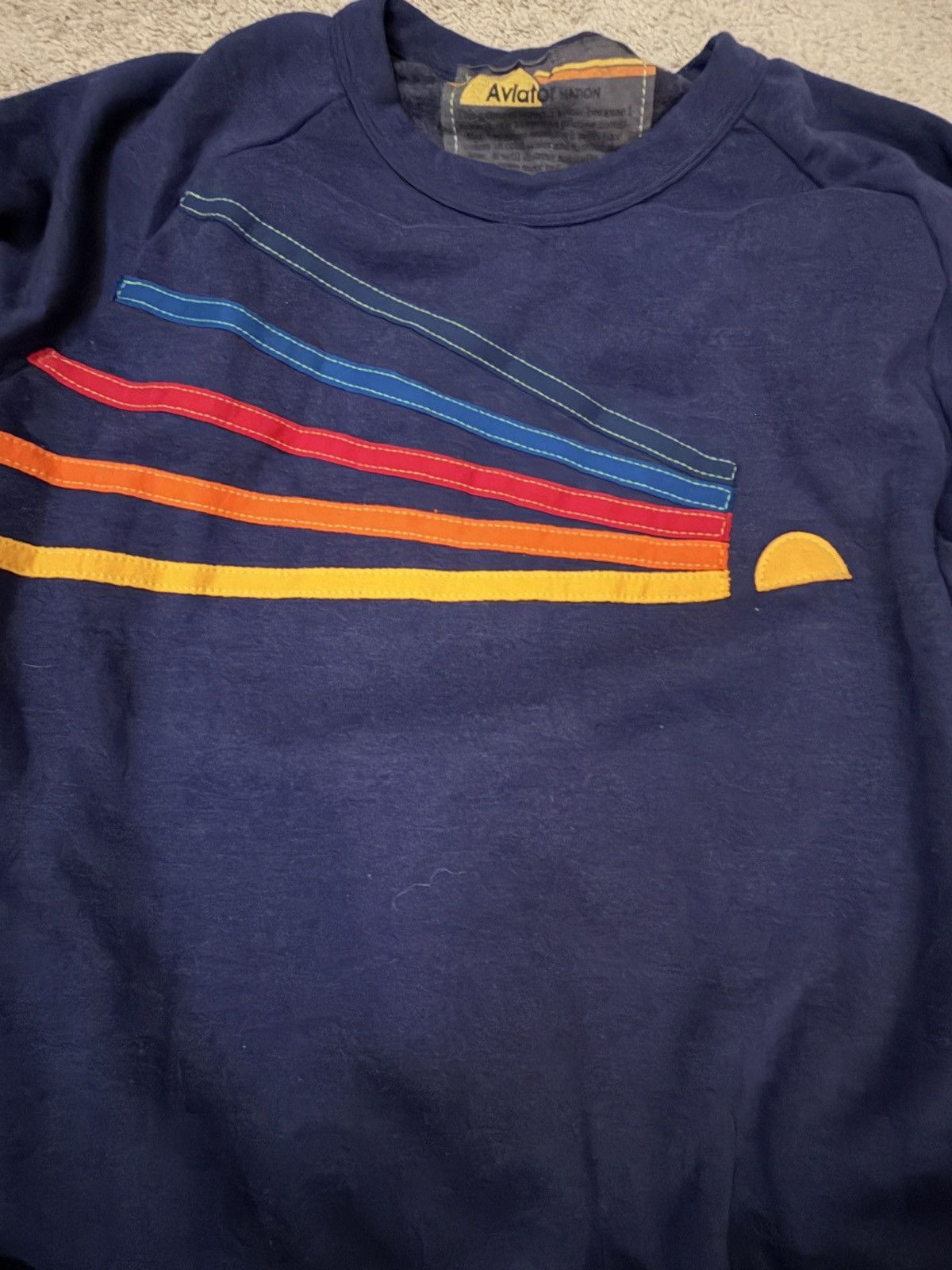 Aviator Nation Aviator Nation Navy Sun Sweatshirt Large Size L / US 10 / IT 46 - 2 Thumbnail