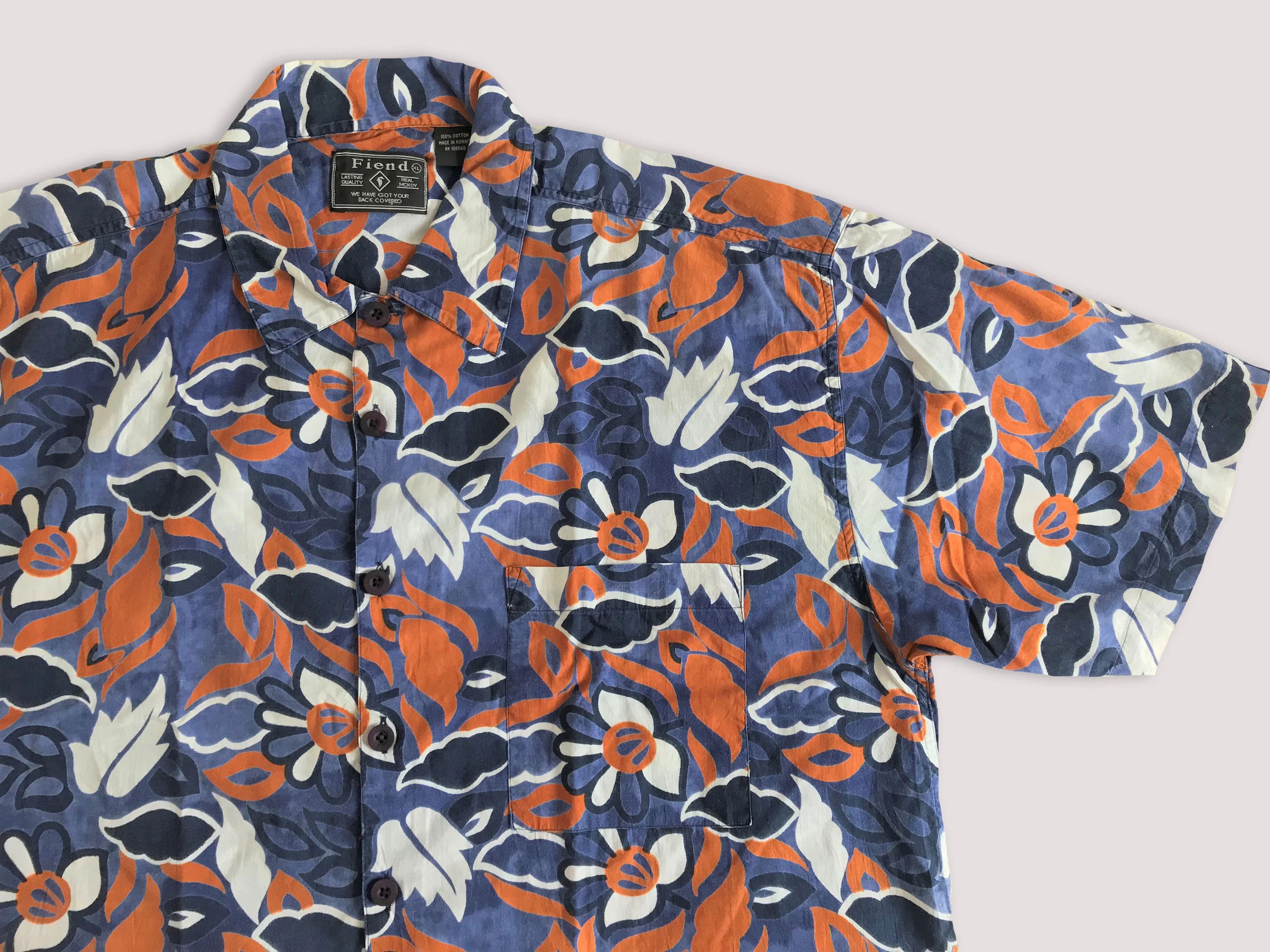 Vintage 80s 90s Hawaiian Shirt Button Up Summer Floral Abstract Size US XXL / EU 58 / 5 - 7 Thumbnail
