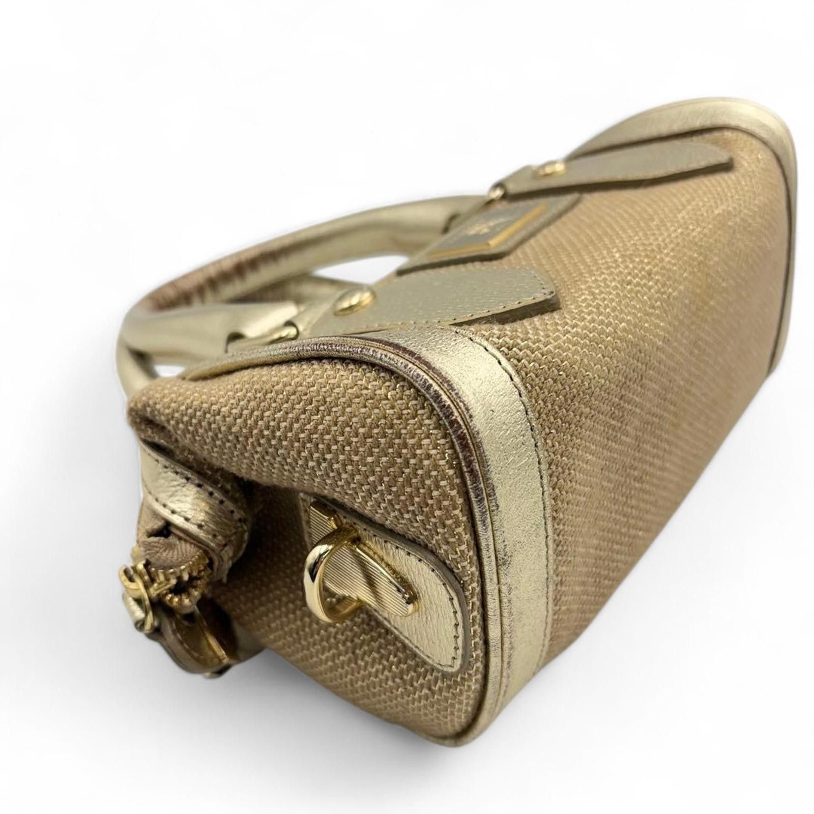 Burberry Burberry - Gold Canvas Leather Handbag Size ONE SIZE - 3 Thumbnail