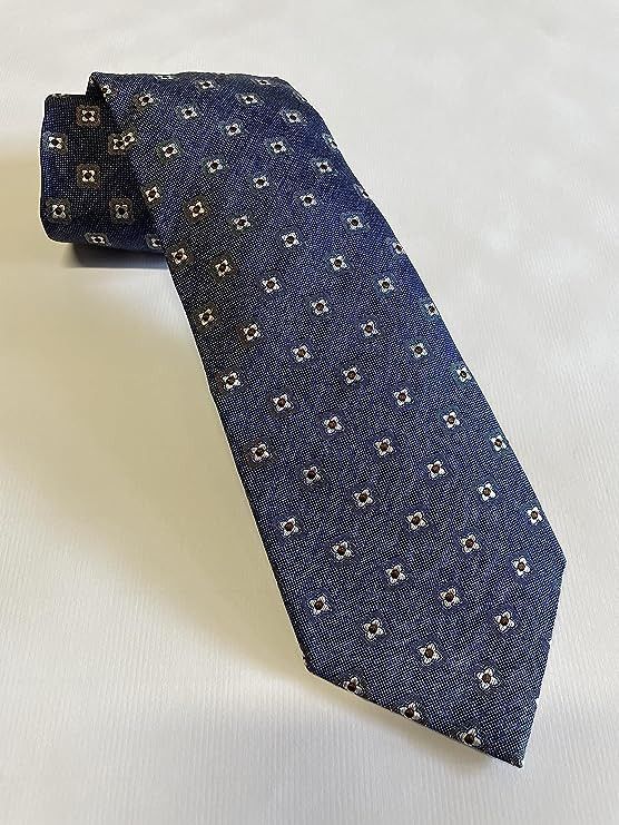 Ermenegildo Zegna Blue Geometric Silk Tie