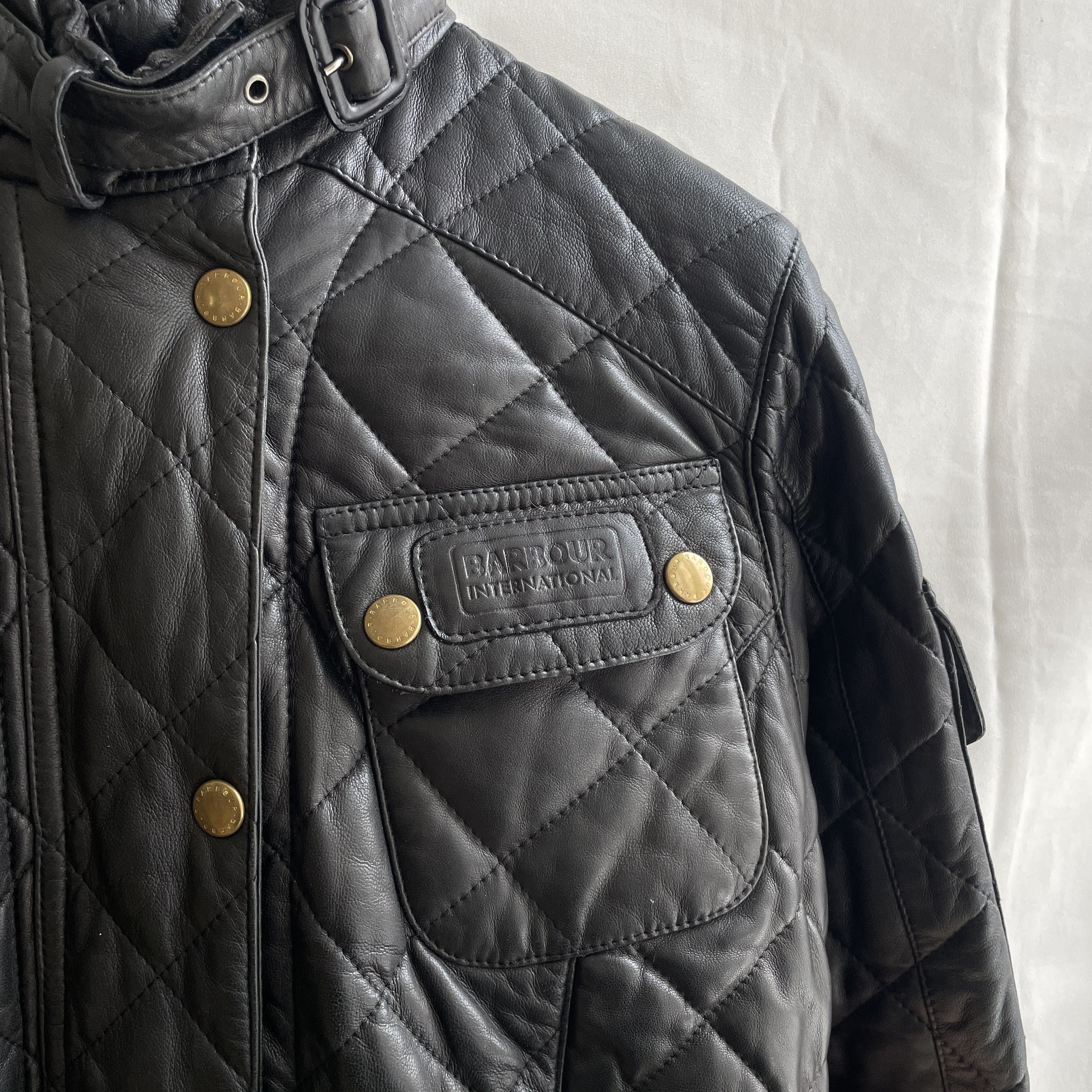 Barbour Barbour International Womens Nappa Leather Quilted Jacket Size M / US 6-8 / IT 42-44 - 5 Thumbnail