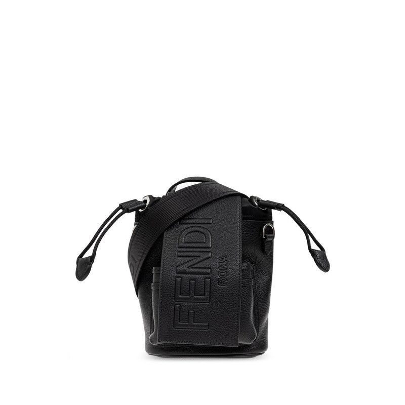 Fendi o1s1wg110526 Fendi Roma Leather Fendi Strike Mini in Black Size ONE SIZE - 1 Thumbnail