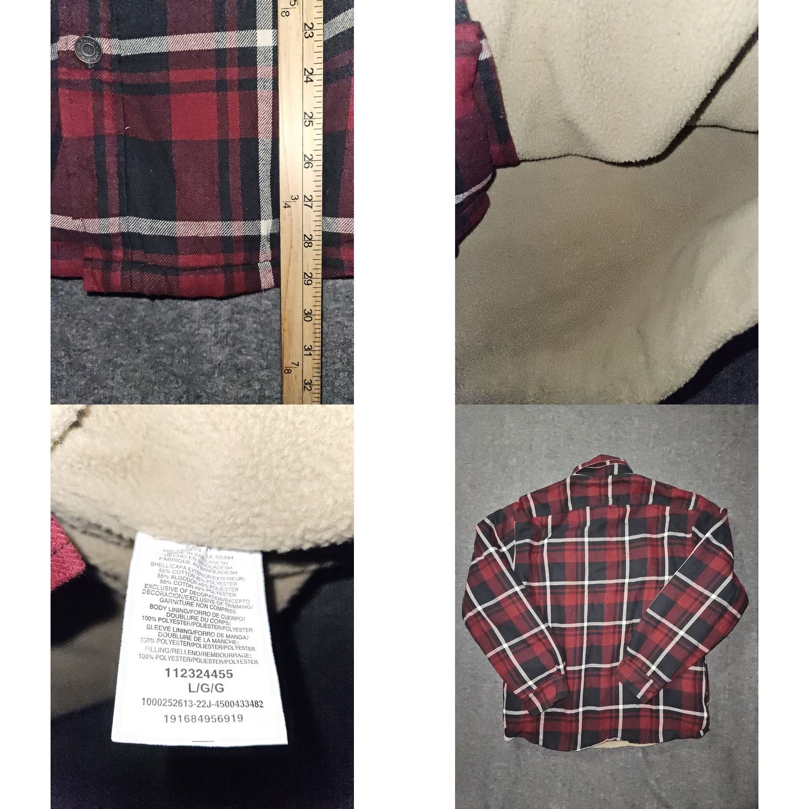 Wrangler Wrangler Shirt Mens Large Red Black Plaid Sherpa Lined Flannel Button Up Warm Jacket Size US L / EU 52-54 / 3 - 8 Thumbnail