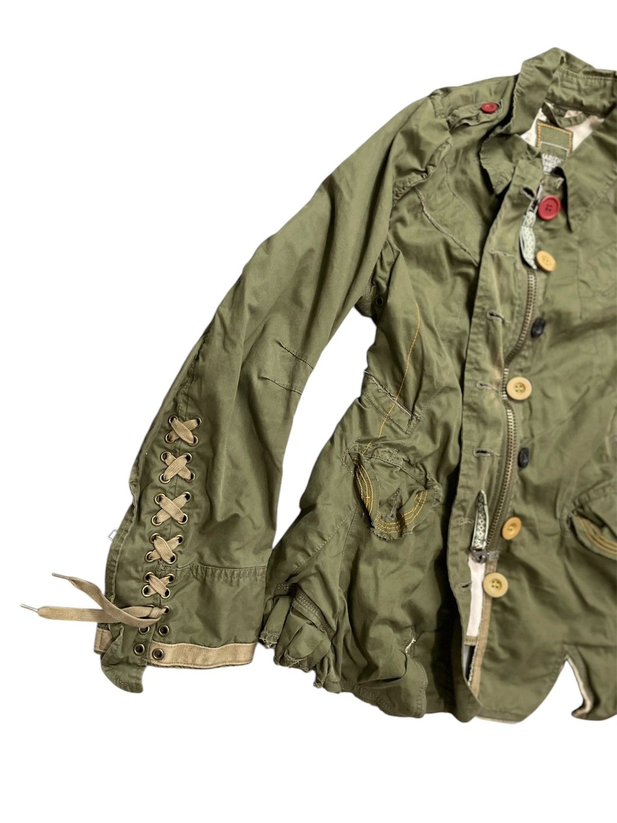 Marithe + Francois Girbaud VINTAGE MARITHE FRANCOIS GIRBAUD RAW CUT MILITARY JACKET Size US S / EU 44-46 / 1 - 4 Thumbnail