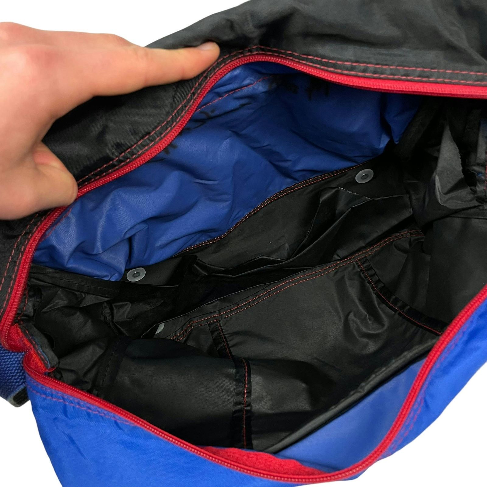 Adidas × Vintage Adidas Adults Black Blue Zipper Logo Crossbody Backpack Size ONE SIZE - 11 Thumbnail