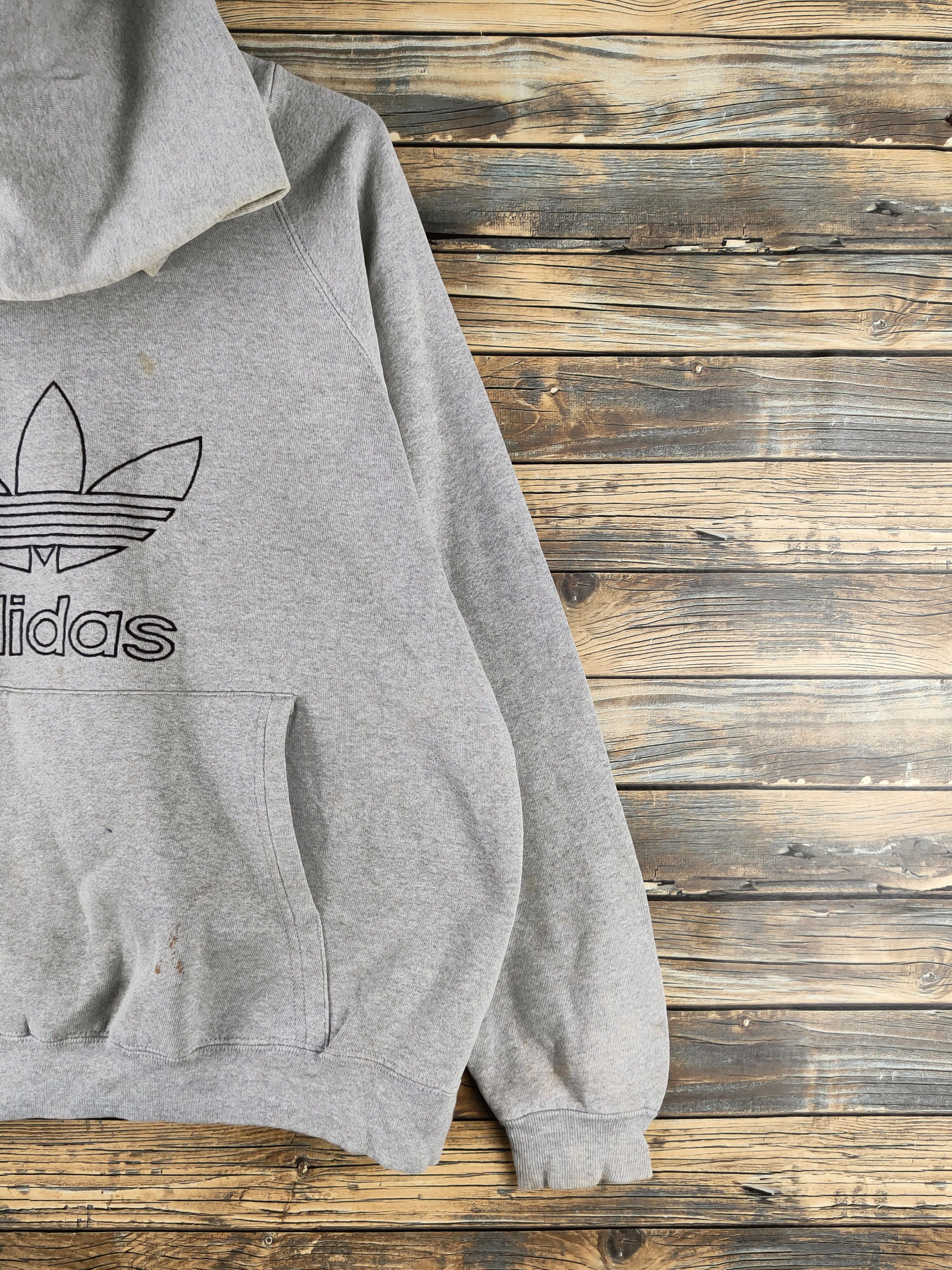 Adidas DL Adidas vintage baggie Gray Hoodie Sweatshirts #46-198 Size US M / EU 48-50 / 2 - 6 Thumbnail