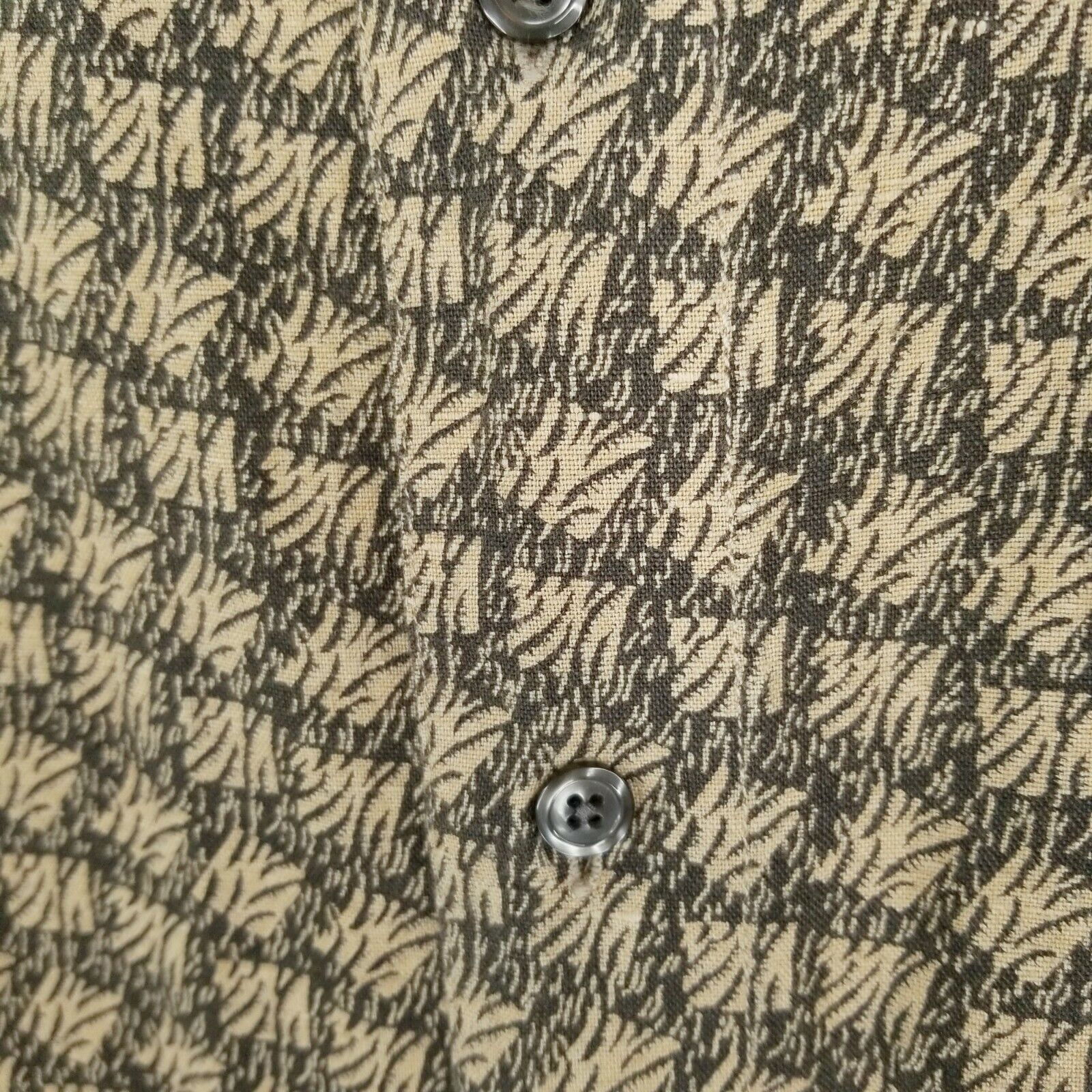 Murano Murano Button Front Shirt Mens Size XL Linen Blend Tan Gray Size US XL / EU 56 / 4 - 8 Thumbnail