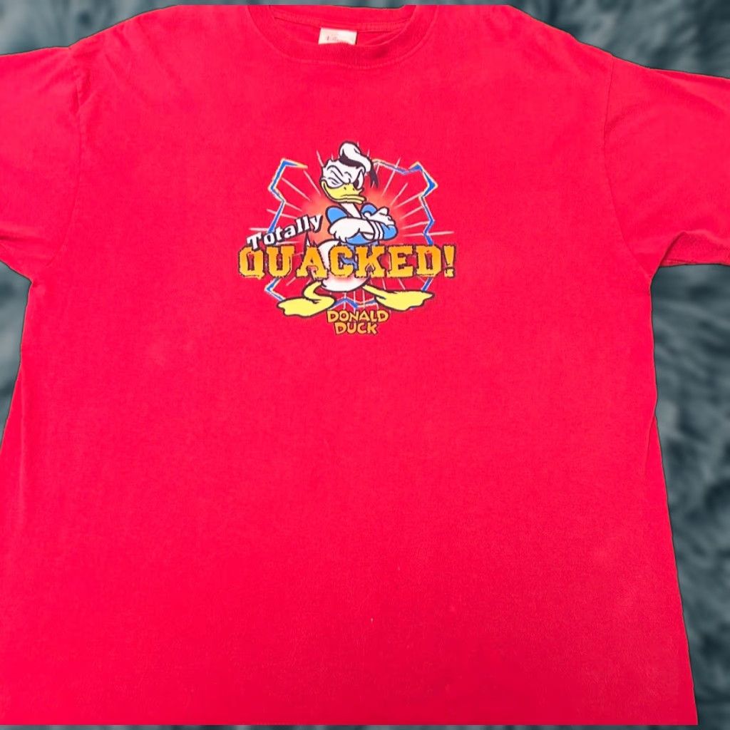 Disney VINTAGE Disney Donald Duck Totally Quacked Cartoon VTG Shirt Mens XL Red 90s Cartoon Hip Hop Shirt Mens XL Size US XL / EU 56 / 4 - 1 Thumbnail