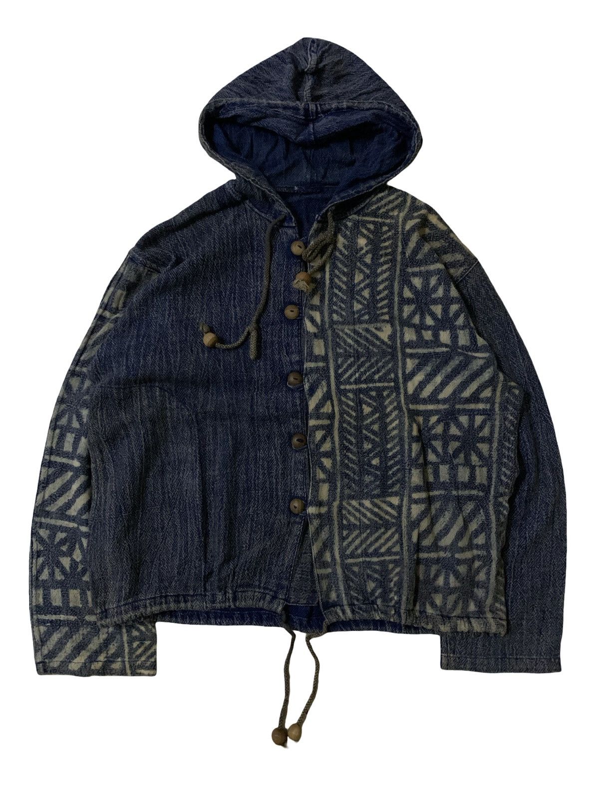 Japanese Brand Vintage Japanese Indigo Blue Patchwork Denim Jacket Size US L / EU 52-54 / 3 - 1 Thumbnail