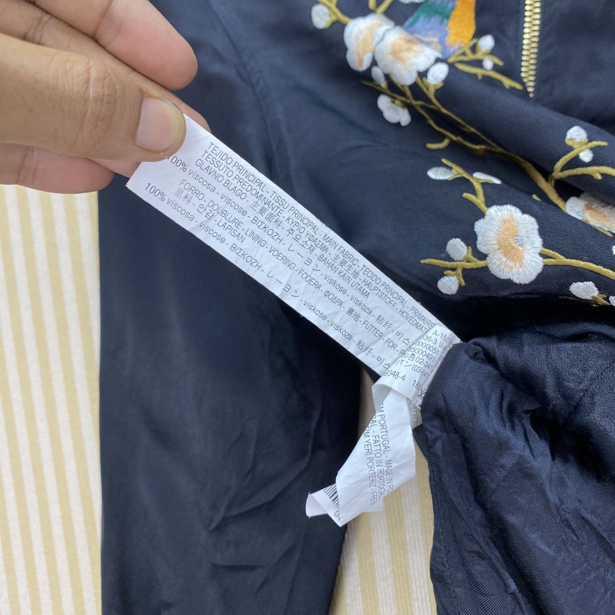 Zara 🫶 Zara Woman embroidered Bird Detailing satin bomber jacket Size M / US 6-8 / IT 42-44 - 7 Thumbnail