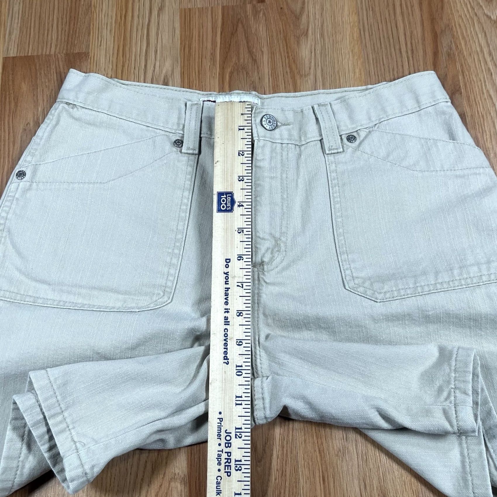 Faded Glory Faded Glory Shorts Womens 10 Mid Rise Flat Front Pockets Beige Denim Jean Cotton Shorts Size 32" / US 10 / IT 46 - 7 Thumbnail
