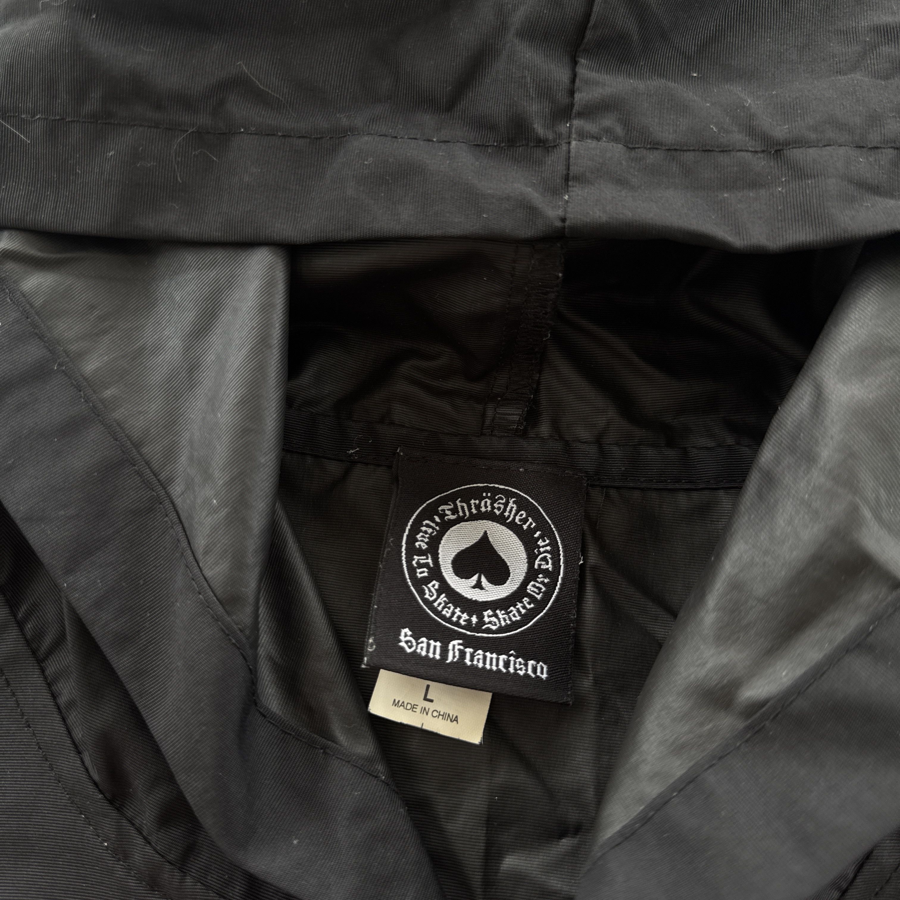 Thrasher Thrasher Flame Logo Black Hooded Coaches Jacket Size L Size US L / EU 52-54 / 3 - 5 Thumbnail