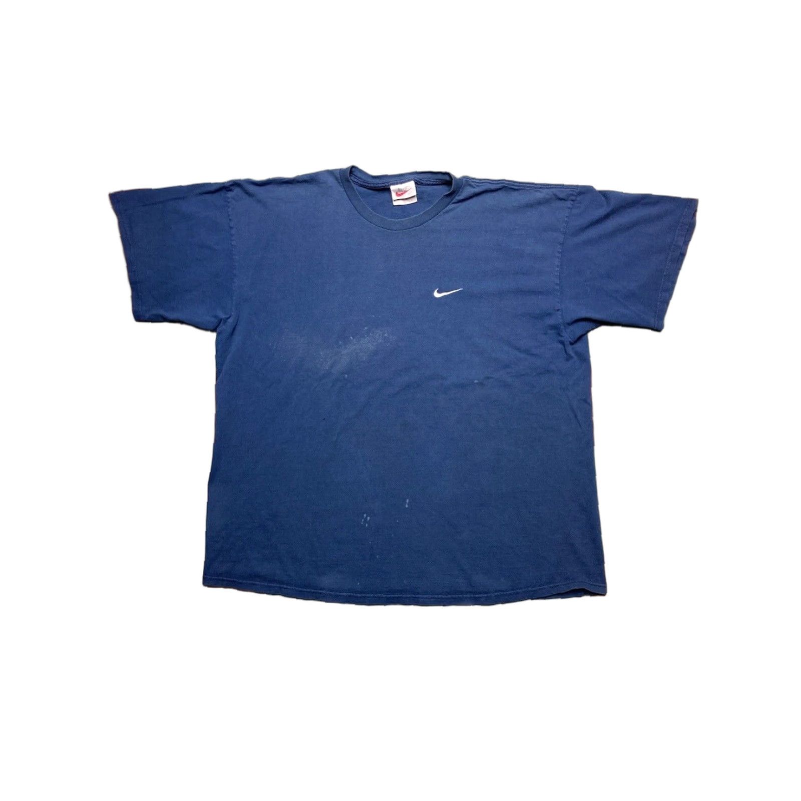 Nike VINTAGE 90s Nike T-Shirt Embroidered Swoosh Check Logo Navy Blue Men’s XXL Shirt Mens Size US XXL / EU 58 / 5 - 1 Thumbnail
