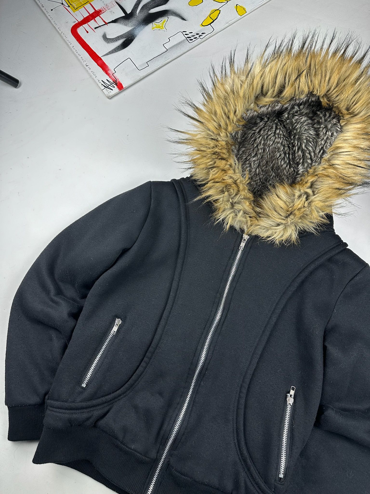 Other Fashion Design Black Zip Fur Hoodie LGB style light jacket Size S / US 4 / IT 40 - 6 Thumbnail