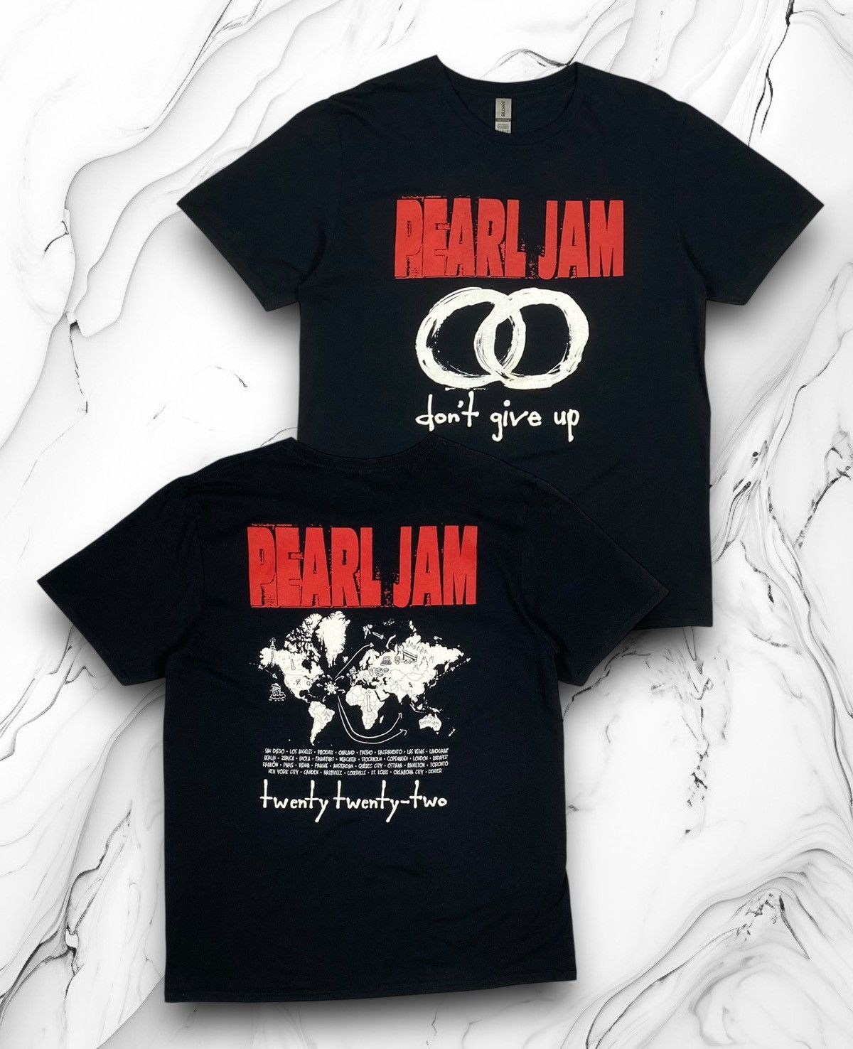 Band Tees Pearl Jam Tour 2022 Black Don't Give Up Crew Neck T Shirt Size US L / EU 52-54 / 3 - 1 Thumbnail