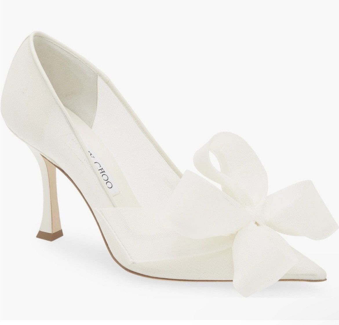 Jimmy Choo Jimmy Choo Staz Bow Mesh Pointed Pumps size 39.5 Ivory Size US 9.5 / IT 39.5 - 1 Thumbnail