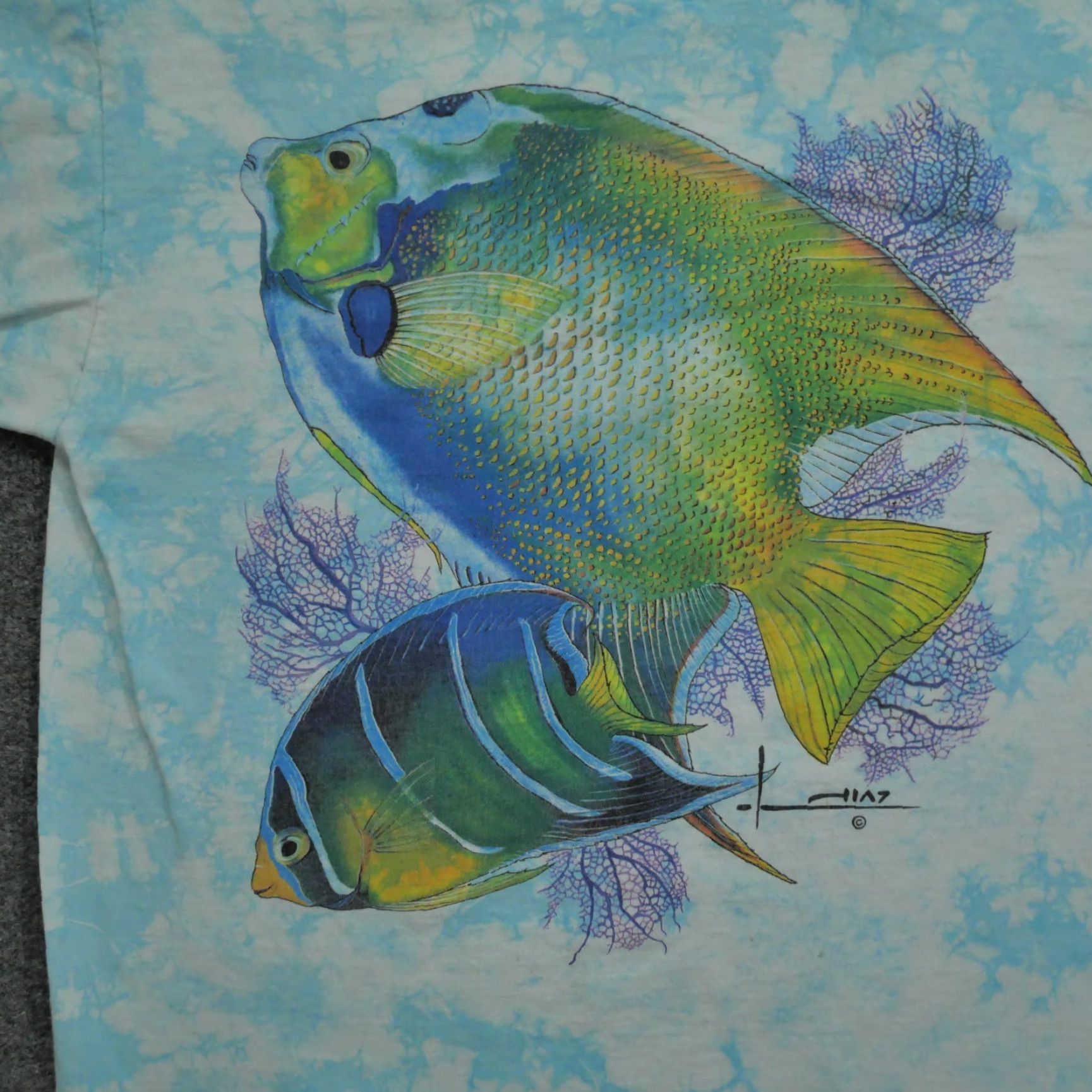 Vintage VINTAGE Alore T-Shirt Shirt Ocean Adult XL Blue 90s Graphic Print Men Size US XL / EU 56 / 4 - 2 Thumbnail