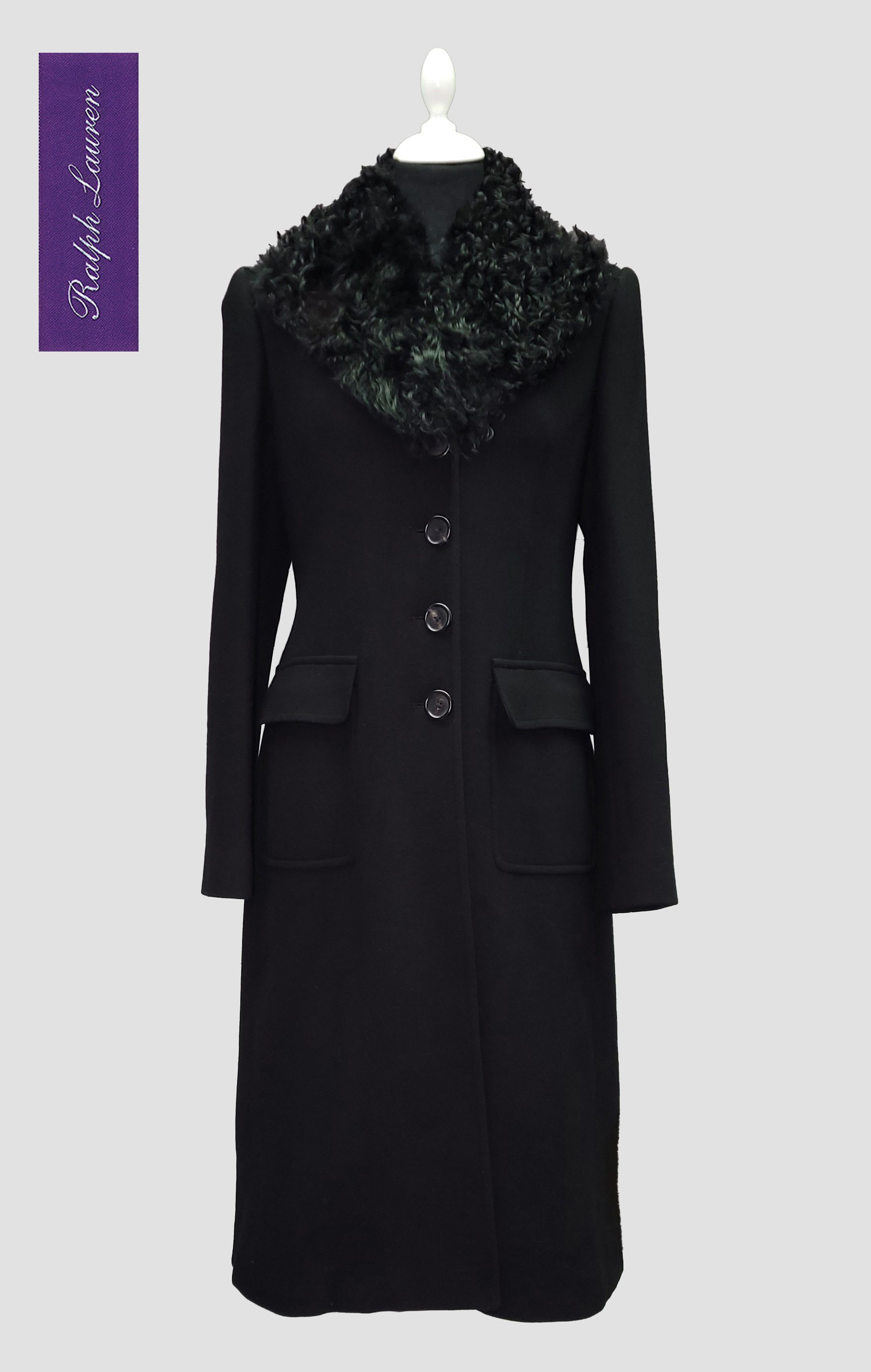 Ralph Lauren Purple Label Ralph Lauren Collection_ Lamb Shearling Trim _ Wool Coat Size M / US 6-8 / IT 42-44 - 1 Thumbnail