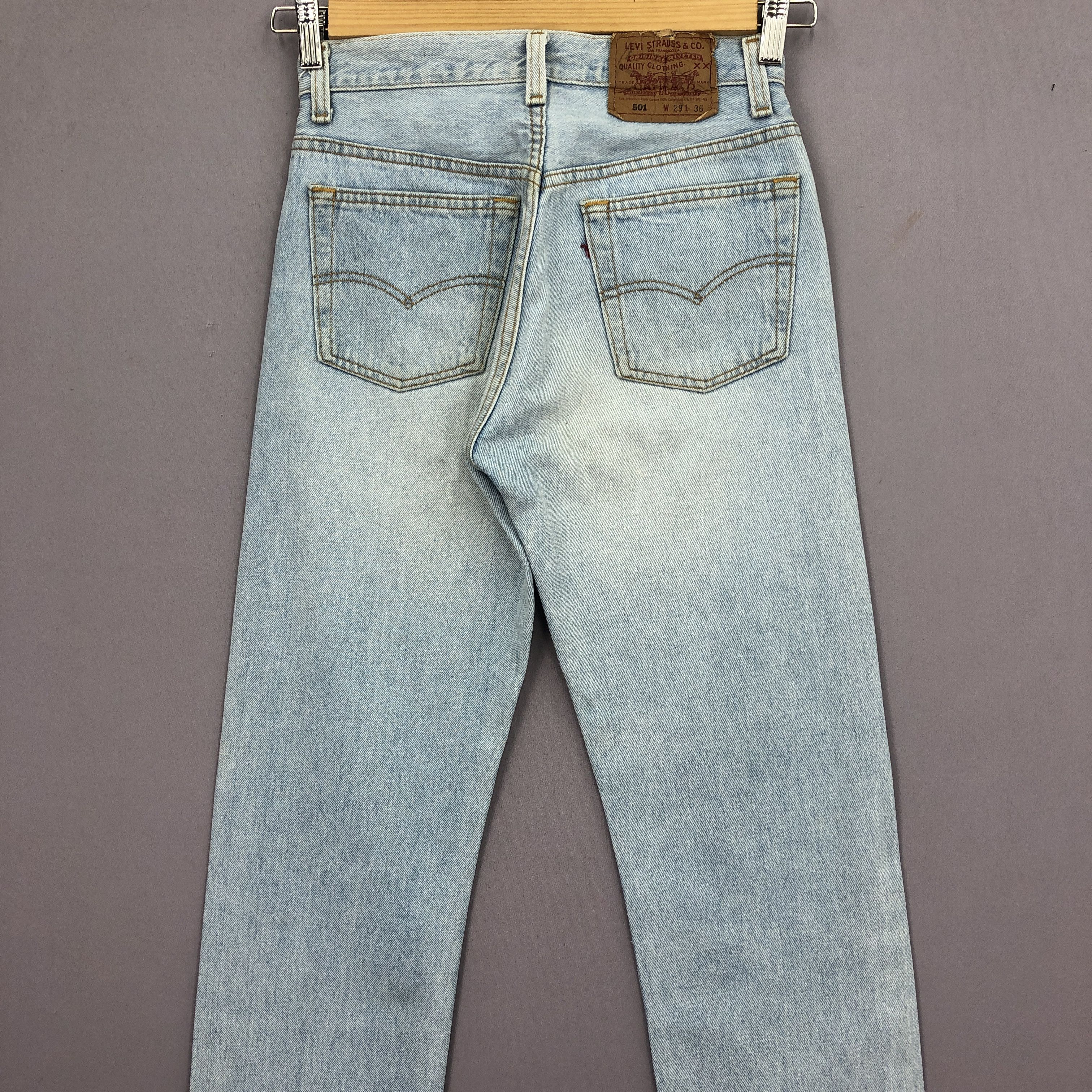 Levi's Vintage 90s Levis 501 Light Wash Jeans Faded Denim GF30285 Size 26" / US 2 / IT 38 - 4 Thumbnail