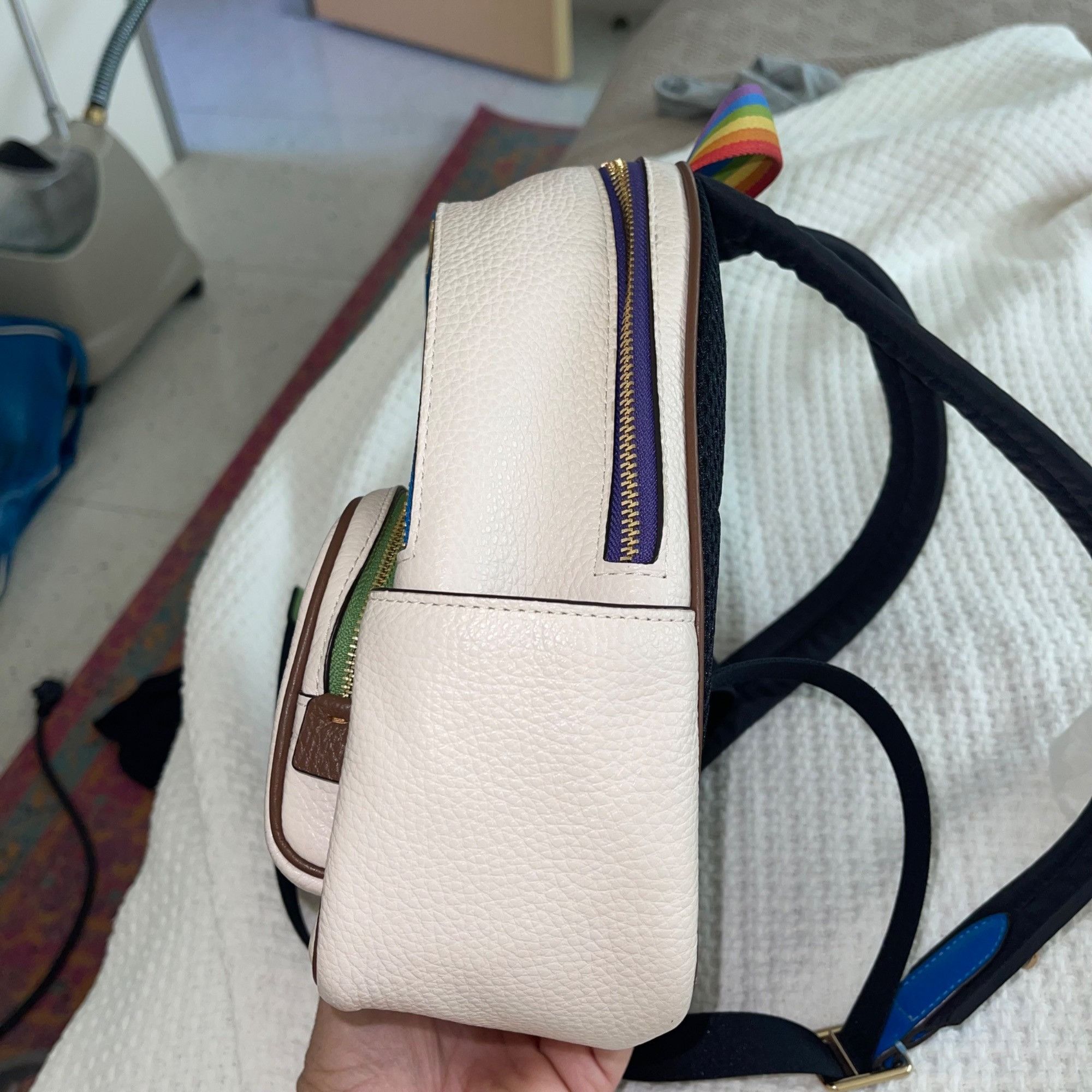 Coach Coach Womens Backpack White Mini Court Leather Size ONE SIZE - 8 Thumbnail
