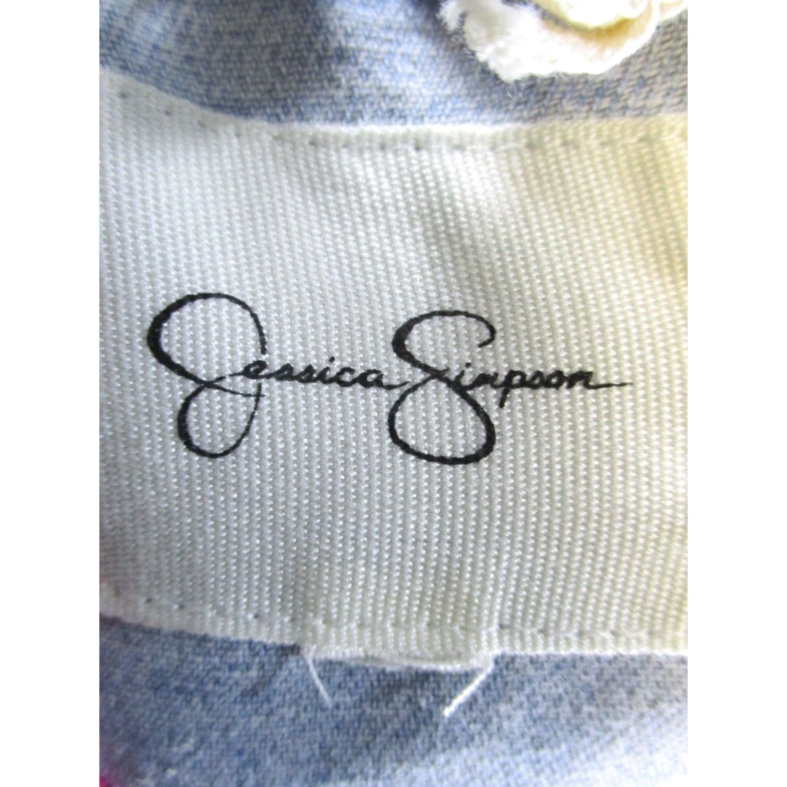 Jessica Simpson VINTAGE Jessica Simpson Denim Vest Womens Small Sleeveless Collared Short Cotton Blue 90s Womens Size S / US 4 / IT 40 - 3 Thumbnail